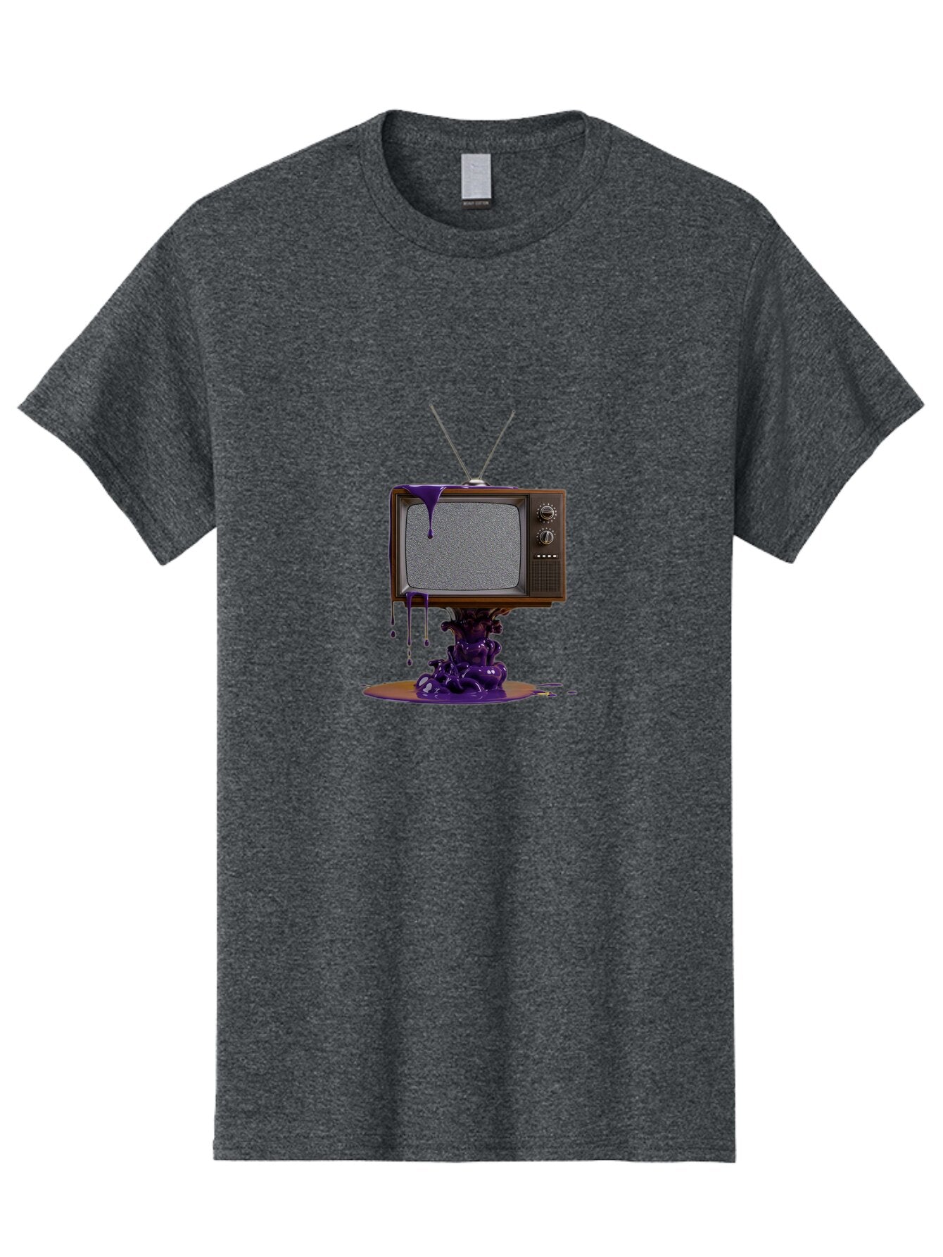 Retro-Tv-Melting Men'S Graphic Tee, 100% Cotton, Comfortable Casual Summer Wear, Machine Washable, Vintage Camera, Old Camera, Antique Camera, Black Camera, Classic Photography, Photography Equipment, Nostalgic Device, Film Camera, Camera Art Bar371 5