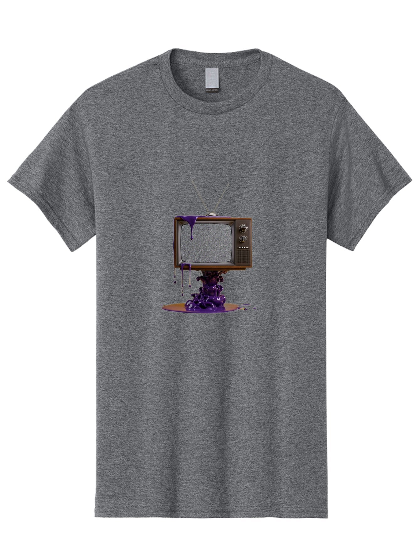 Retro-Tv-Melting Men'S Graphic Tee, 100% Cotton, Comfortable Casual Summer Wear, Machine Washable, Vintage Camera, Old Camera, Antique Camera, Black Camera, Classic Photography, Photography Equipment, Nostalgic Device, Film Camera, Camera Art Bar371 3