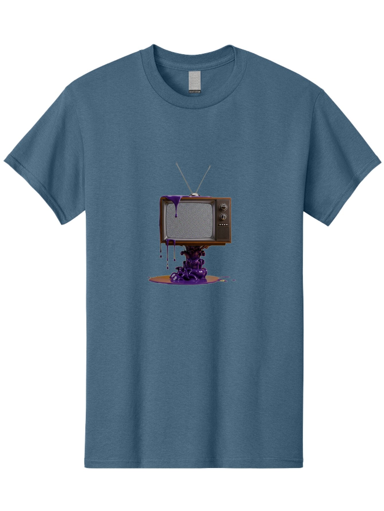 Retro-Tv-Melting Men'S Graphic Tee, 100% Cotton, Comfortable Casual Summer Wear, Machine Washable, Vintage Camera, Old Camera, Antique Camera, Black Camera, Classic Photography, Photography Equipment, Nostalgic Device, Film Camera, Camera Art Bar371 13