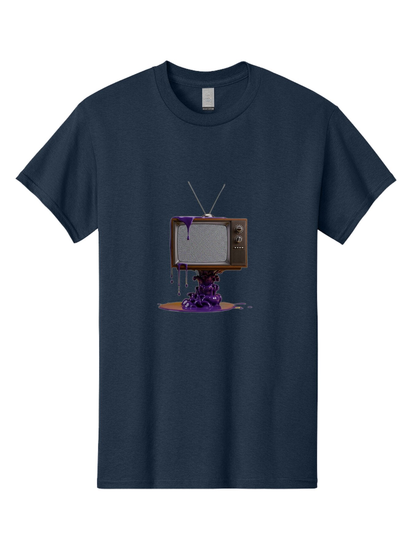 Retro-Tv-Melting Men'S Graphic Tee, 100% Cotton, Comfortable Casual Summer Wear, Machine Washable, Vintage Camera, Old Camera, Antique Camera, Black Camera, Classic Photography, Photography Equipment, Nostalgic Device, Film Camera, Camera Art Bar371 7
