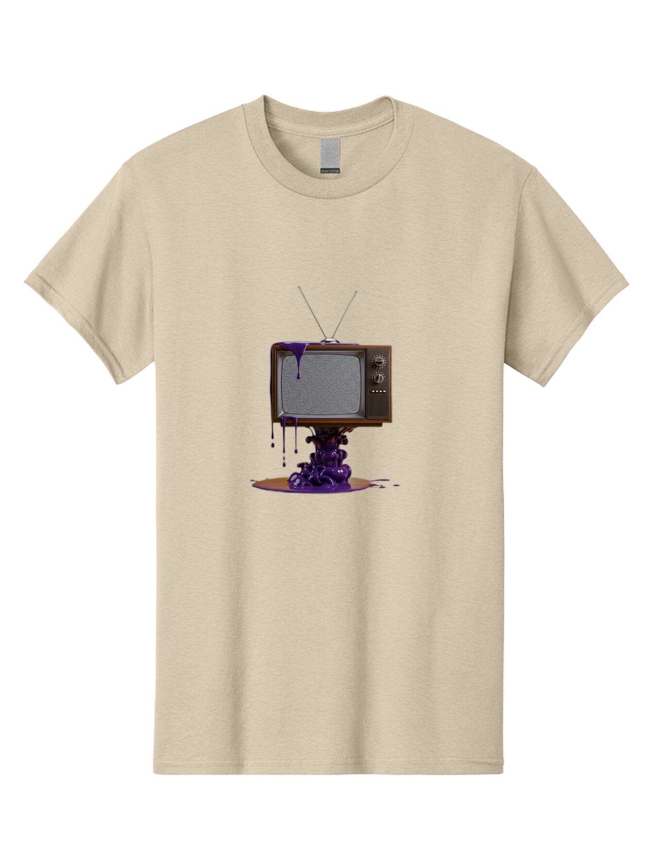 Retro-Tv-Melting Men'S Graphic Tee, 100% Cotton, Comfortable Casual Summer Wear, Machine Washable, Vintage Camera, Old Camera, Antique Camera, Black Camera, Classic Photography, Photography Equipment, Nostalgic Device, Film Camera, Camera Art Bar371 8