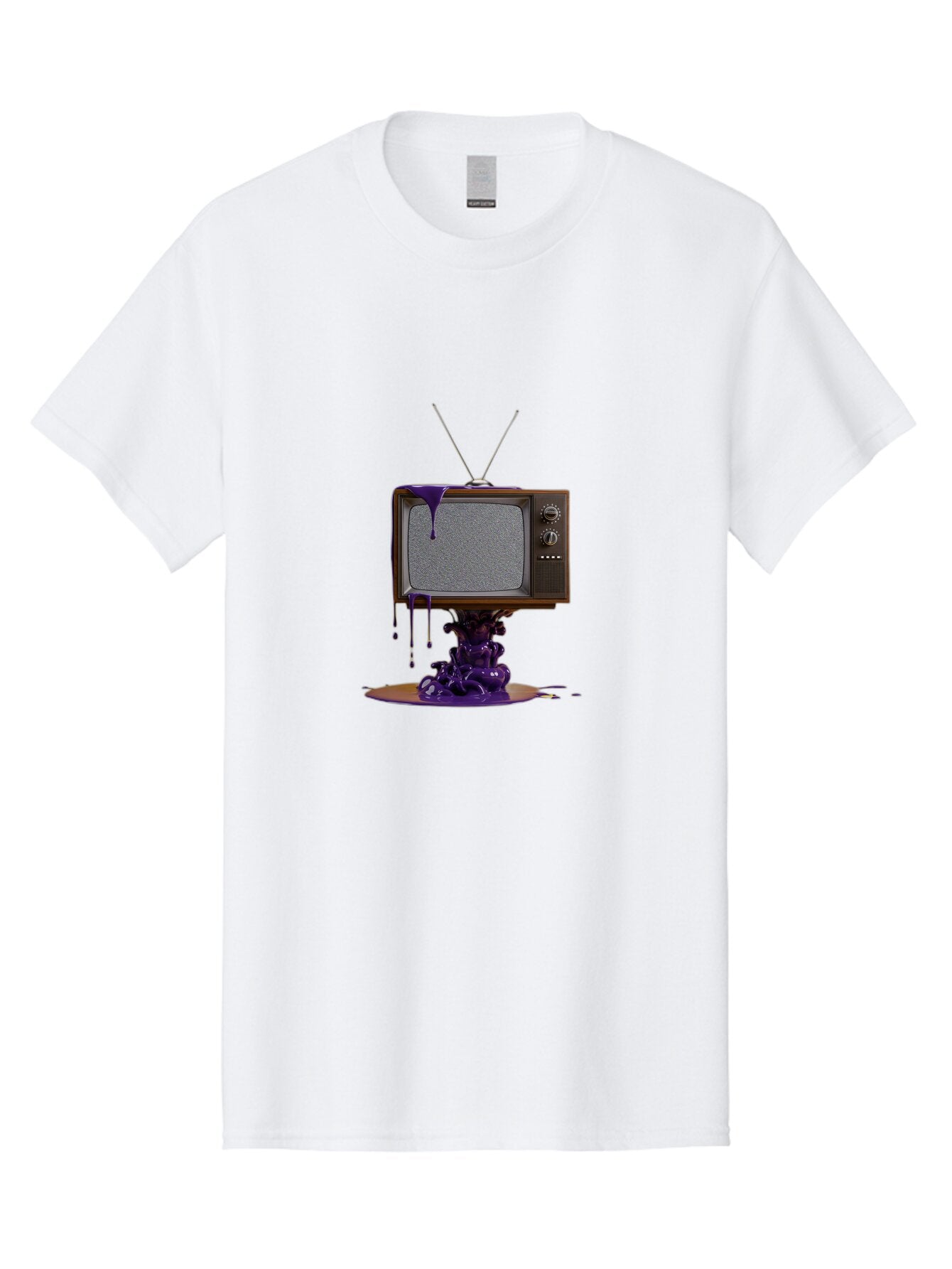 Retro-Tv-Melting Men'S Graphic Tee, 100% Cotton, Comfortable Casual Summer Wear, Machine Washable, Vintage Camera, Old Camera, Antique Camera, Black Camera, Classic Photography, Photography Equipment, Nostalgic Device, Film Camera, Camera Art Bar371 15