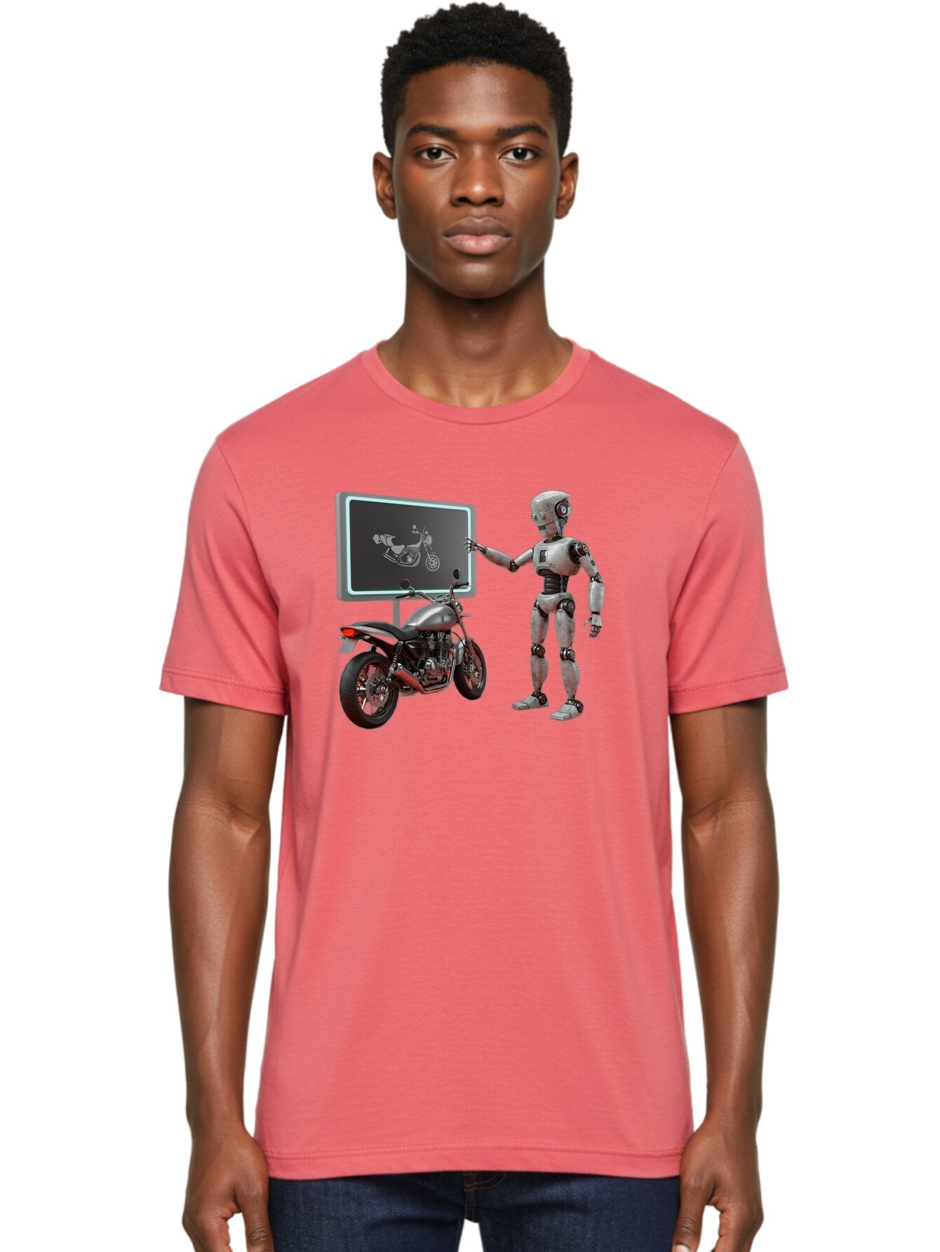 Robot-And-Motorcycle Men'S Graphic Tee, 100% Cotton, Comfortable Casual Summer Wear, Machine Washable, Vintage Camera, Old Camera, Antique Camera, Black Camera, Classic Photography, Photography Equipment, Nostalgic Device, Film Camera, Bar375 26