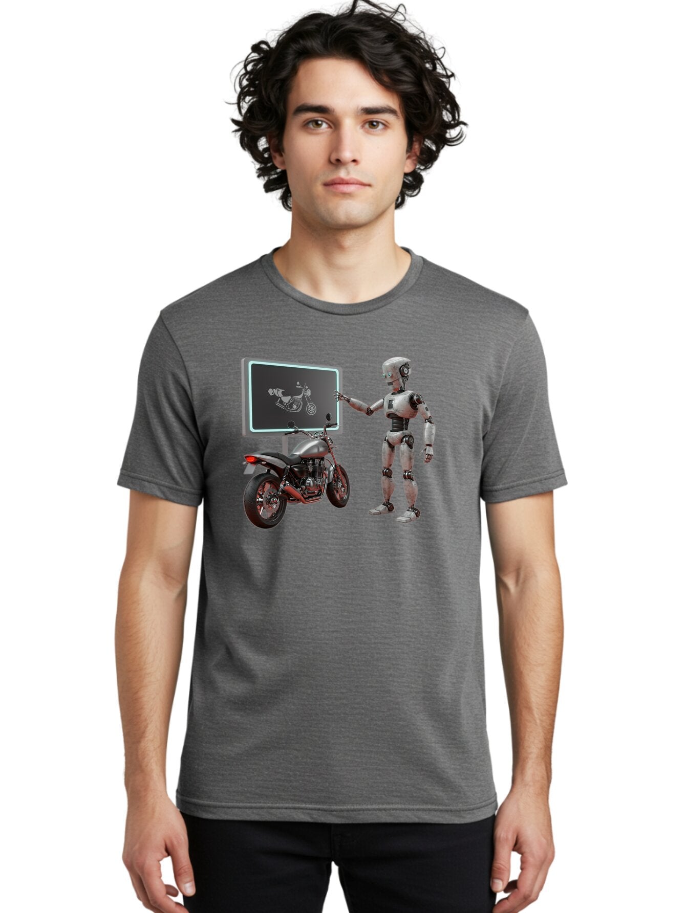 Robot-And-Motorcycle Men'S Graphic Tee, 100% Cotton, Comfortable Casual Summer Wear, Machine Washable, Vintage Camera, Old Camera, Antique Camera, Black Camera, Classic Photography, Photography Equipment, Nostalgic Device, Film Camera, Bar375 30