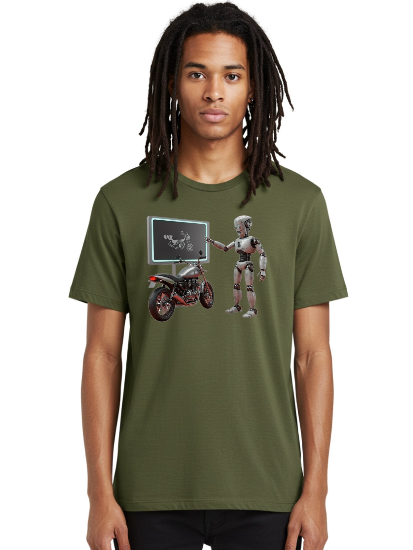 Robot-And-Motorcycle Men'S Graphic Tee, 100% Cotton, Comfortable Casual Summer Wear, Machine Washable, Vintage Camera, Old Camera, Antique Camera, Black Camera, Classic Photography, Photography Equipment, Nostalgic Device, Film Camera, Bar375 27