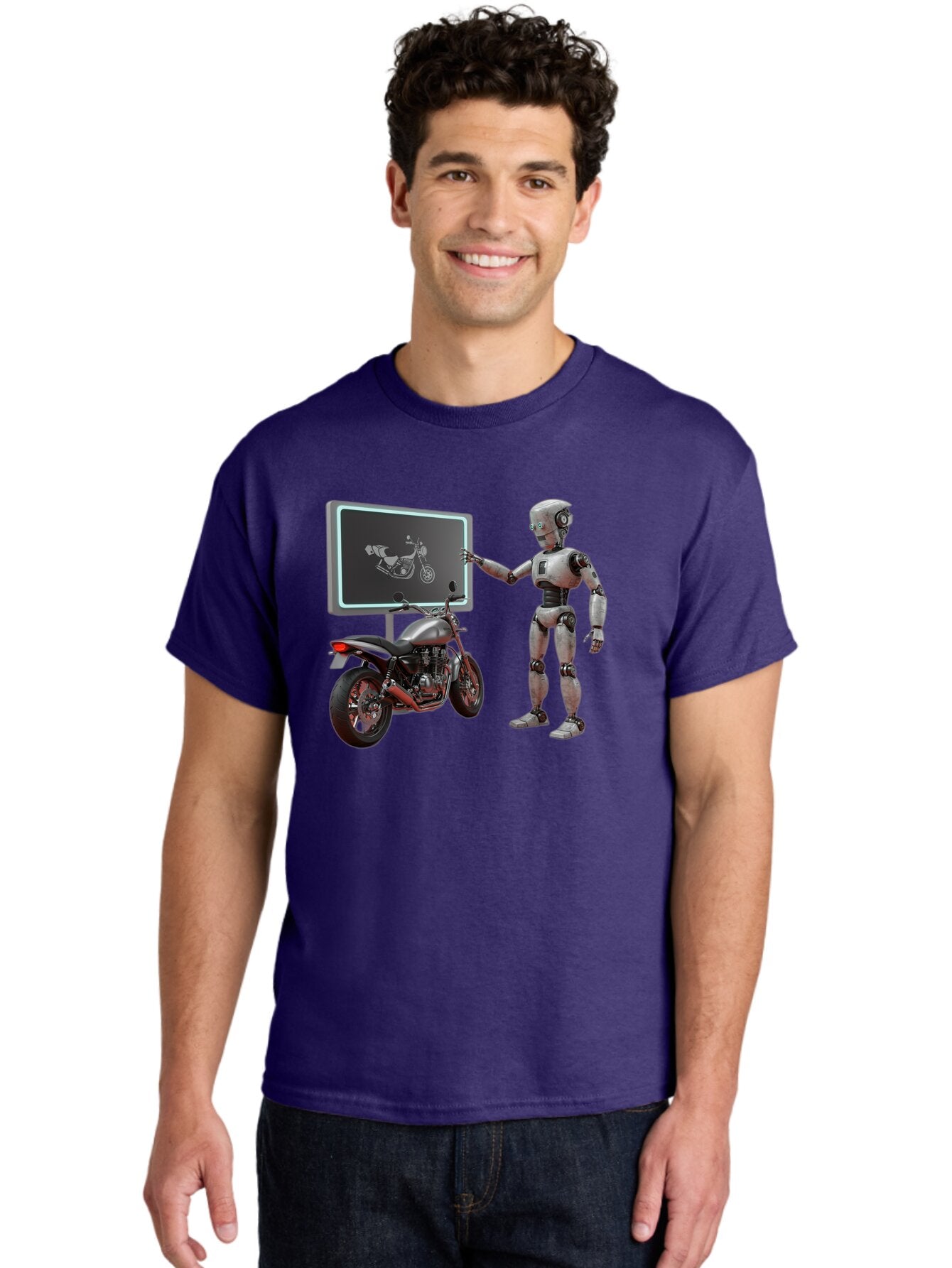 Robot-And-Motorcycle Men'S Graphic Tee, 100% Cotton, Comfortable Casual Summer Wear, Machine Washable, Vintage Camera, Old Camera, Antique Camera, Black Camera, Classic Photography, Photography Equipment, Nostalgic Device, Film Camera, Bar375 16