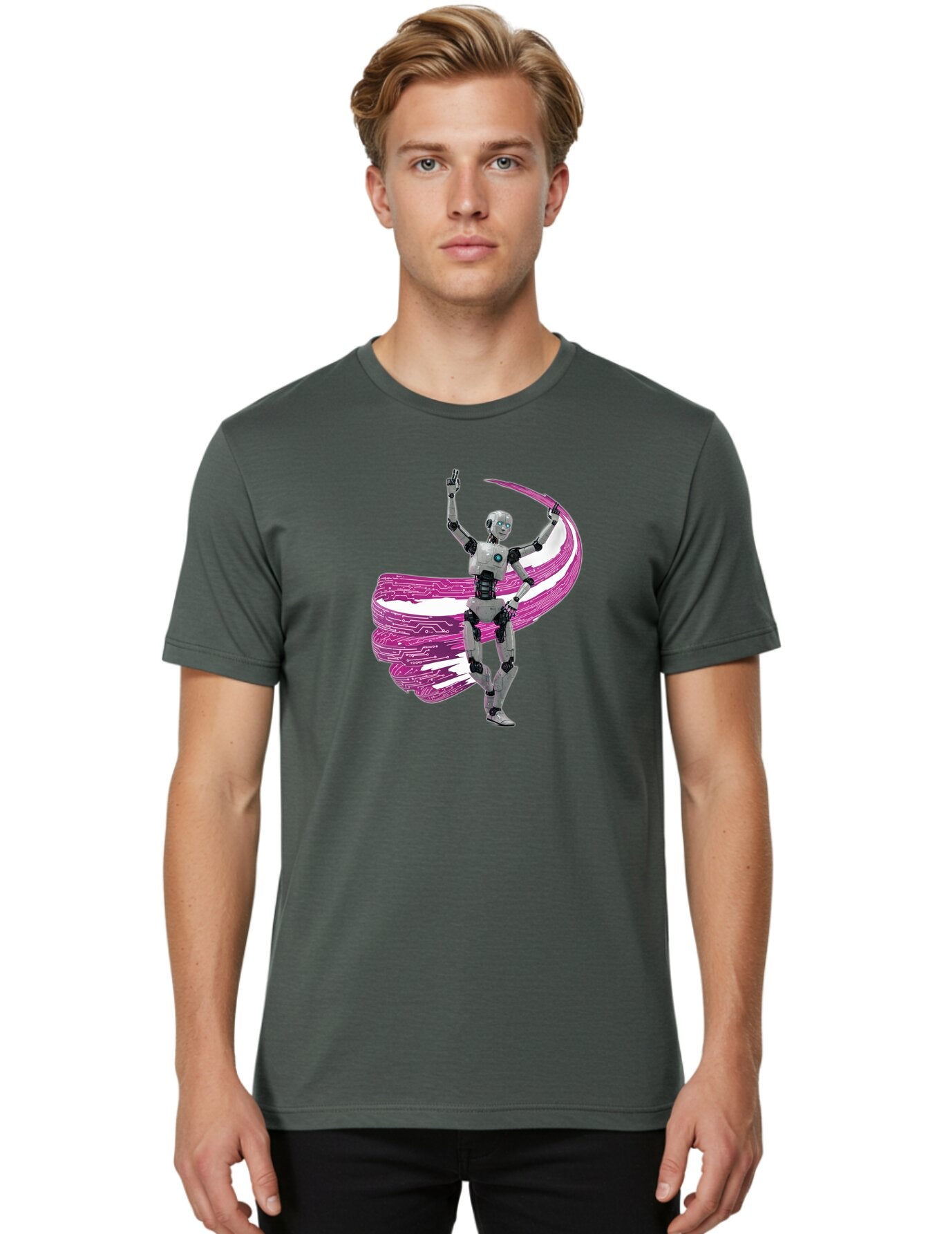 Robot-Dancing Men'S Graphic Tee, 100% Cotton, Comfortable Casual Summer Wear, Machine Washable, Vintage Camera, Old Camera, Antique Camera, Black Camera, Classic Photography, Photography Equipment, Nostalgic Device, Film Camera, Camera Art Bar376 23