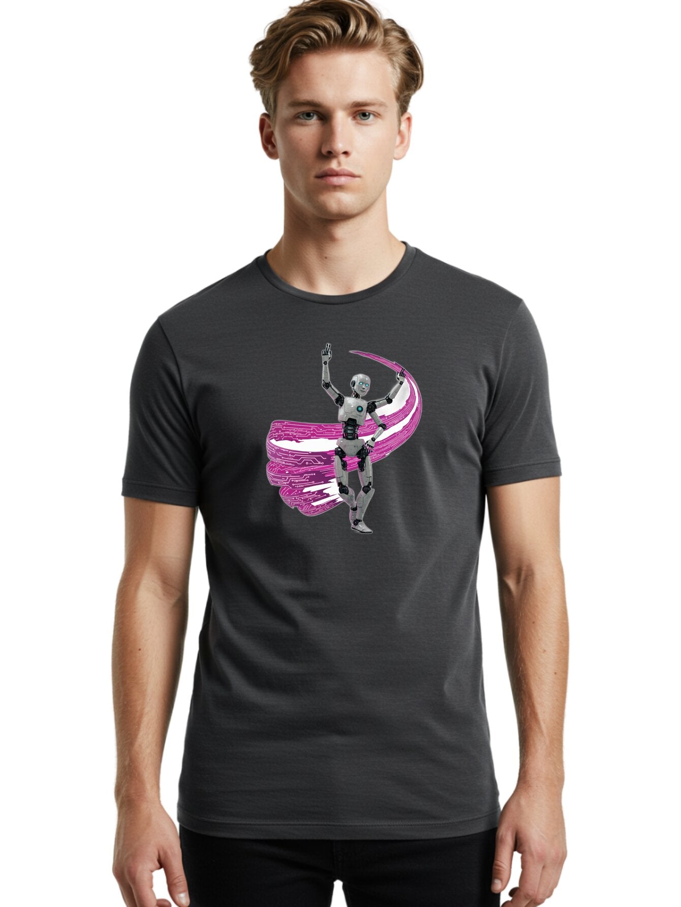 Robot-Dancing Men'S Graphic Tee, 100% Cotton, Comfortable Casual Summer Wear, Machine Washable, Vintage Camera, Old Camera, Antique Camera, Black Camera, Classic Photography, Photography Equipment, Nostalgic Device, Film Camera, Camera Art Bar376 26