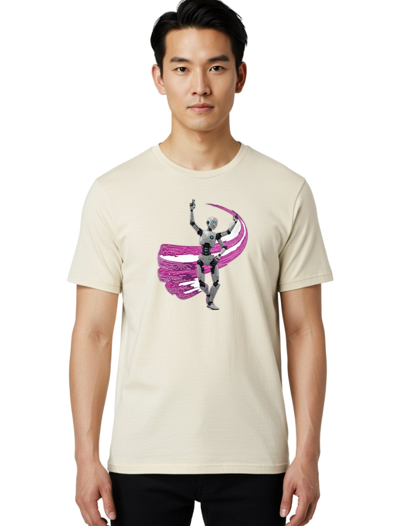 Robot-Dancing Men'S Graphic Tee, 100% Cotton, Comfortable Casual Summer Wear, Machine Washable, Vintage Camera, Old Camera, Antique Camera, Black Camera, Classic Photography, Photography Equipment, Nostalgic Device, Film Camera, Camera Art Bar376 25