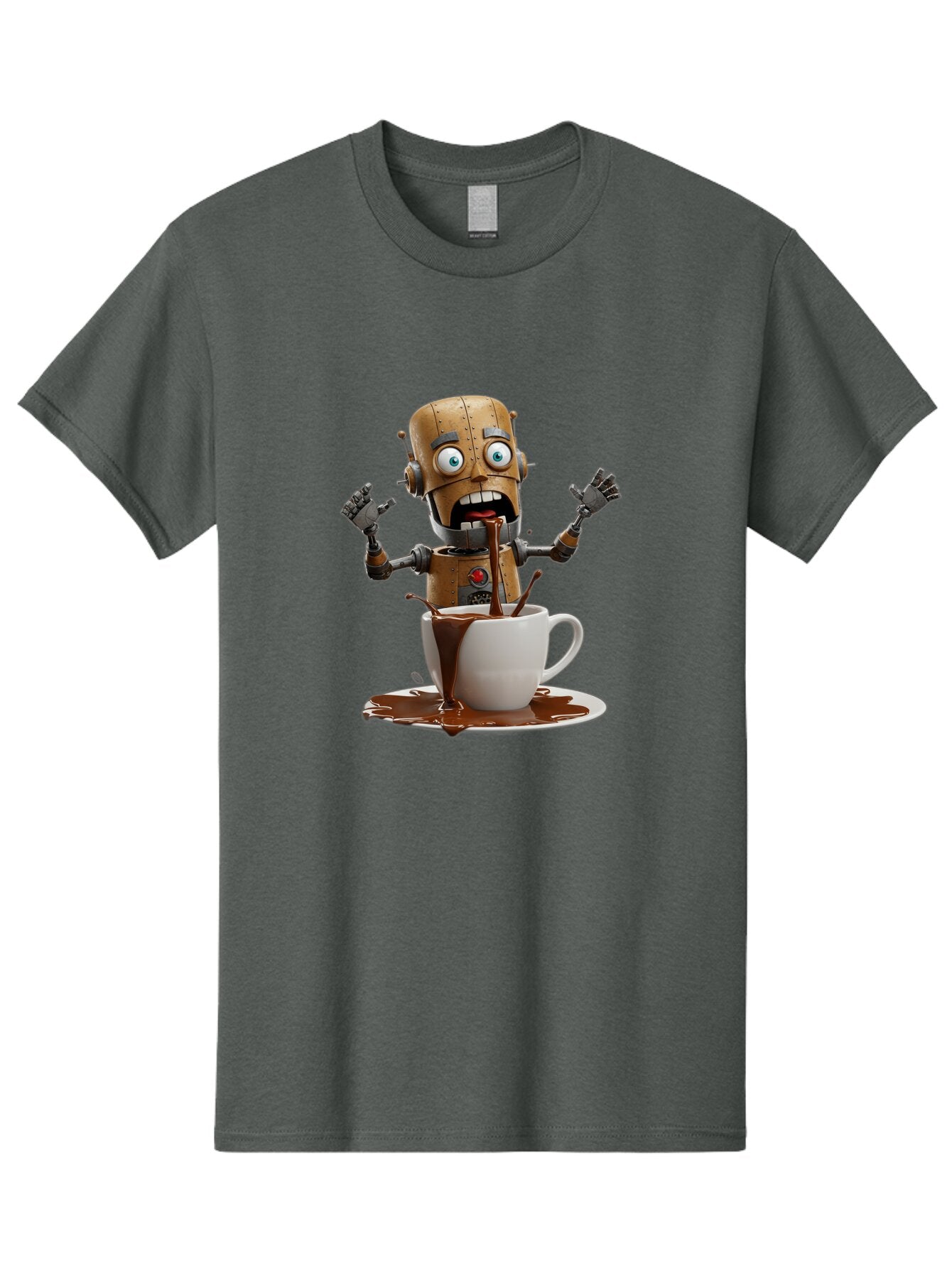 Robot-Drinking-Coffee Men'S Graphic Tee, 100% Cotton, Comfortable Casual Summer Wear, Machine Washable, Vintage Camera, Old Camera, Antique Camera, Black Camera, Classic Photography, Photography Equipment, Nostalgic Device, Film Camera, Bar377 10