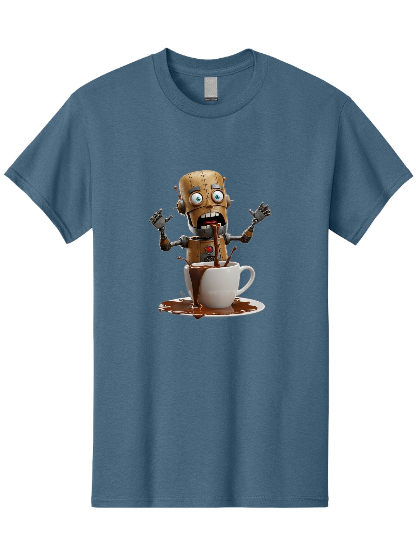 Robot-Drinking-Coffee Men'S Graphic Tee, 100% Cotton, Comfortable Casual Summer Wear, Machine Washable, Vintage Camera, Old Camera, Antique Camera, Black Camera, Classic Photography, Photography Equipment, Nostalgic Device, Film Camera, Bar377 4