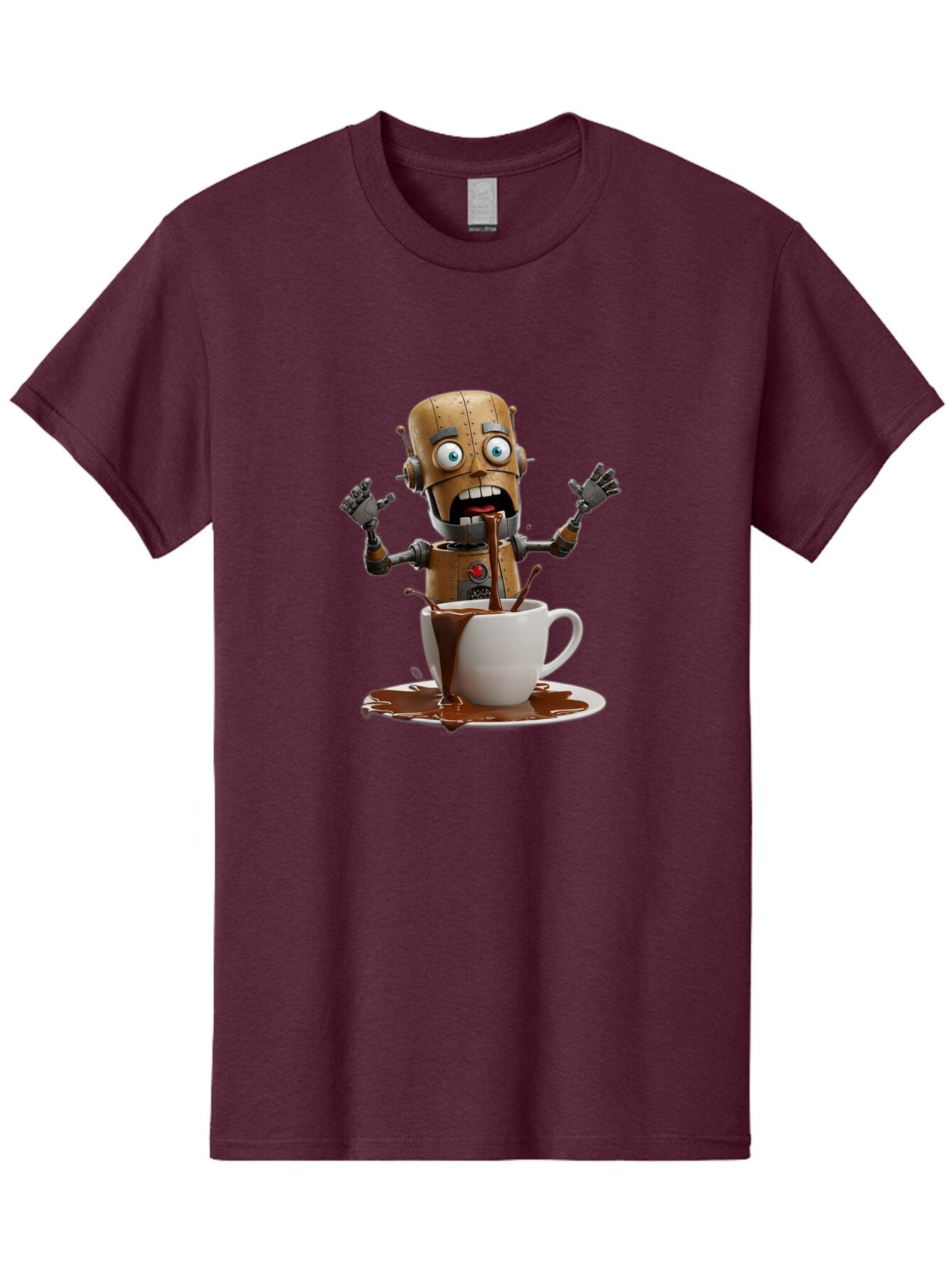 Robot-Drinking-Coffee Men'S Graphic Tee, 100% Cotton, Comfortable Casual Summer Wear, Machine Washable, Vintage Camera, Old Camera, Antique Camera, Black Camera, Classic Photography, Photography Equipment, Nostalgic Device, Film Camera, Bar377 6