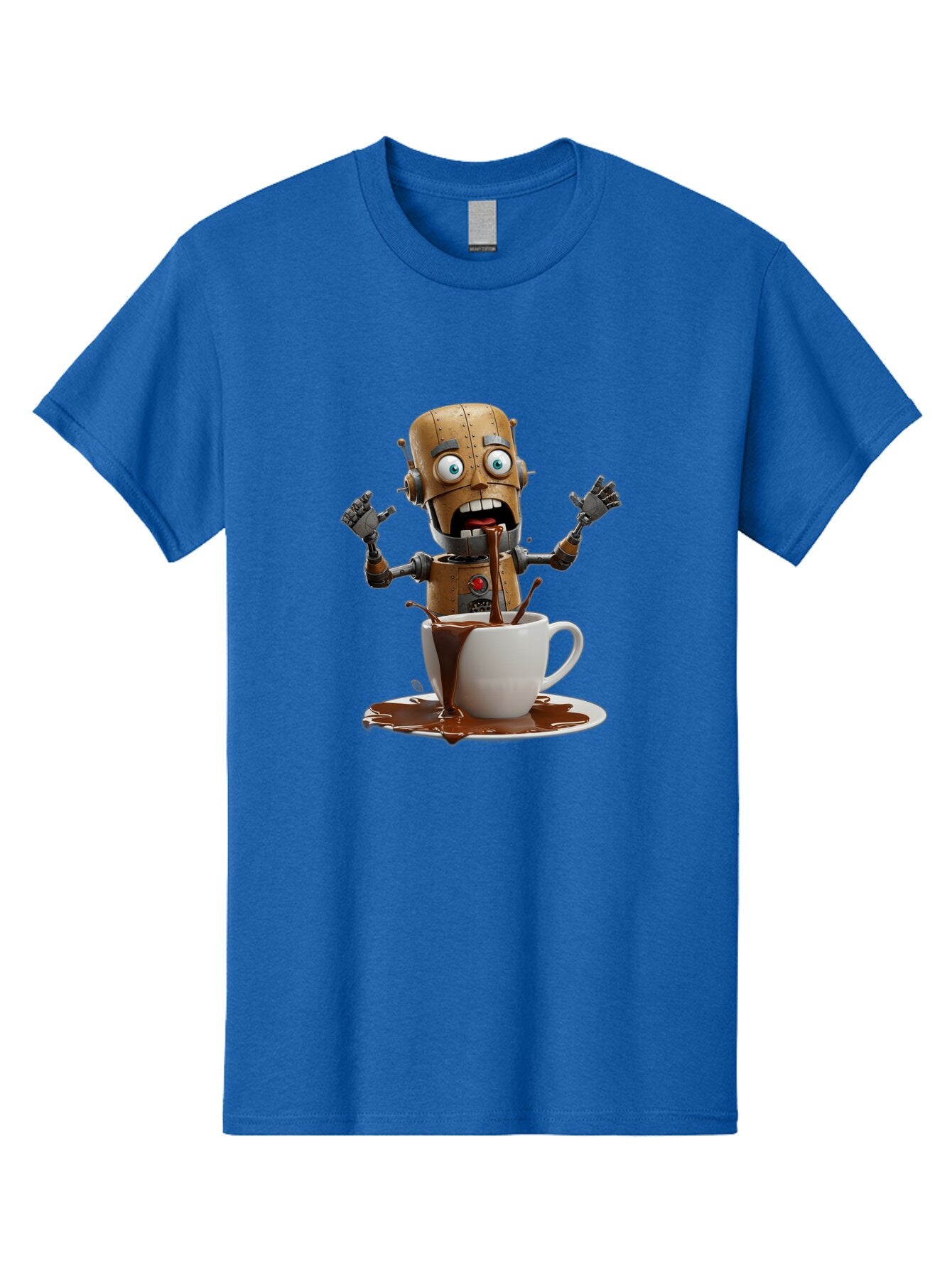 Robot-Drinking-Coffee Men'S Graphic Tee, 100% Cotton, Comfortable Casual Summer Wear, Machine Washable, Vintage Camera, Old Camera, Antique Camera, Black Camera, Classic Photography, Photography Equipment, Nostalgic Device, Film Camera, Bar377 2