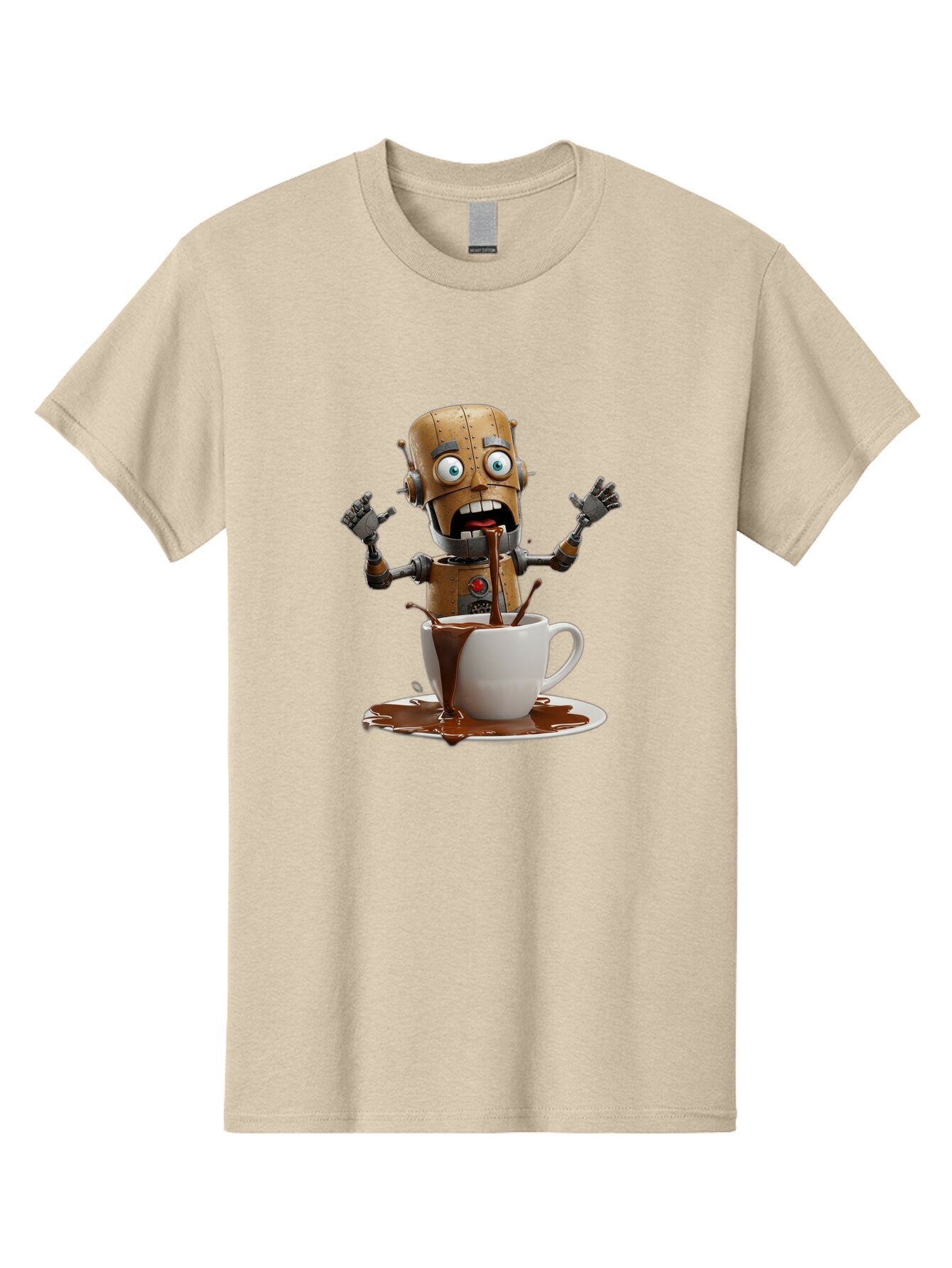 Robot-Drinking-Coffee Men'S Graphic Tee, 100% Cotton, Comfortable Casual Summer Wear, Machine Washable, Vintage Camera, Old Camera, Antique Camera, Black Camera, Classic Photography, Photography Equipment, Nostalgic Device, Film Camera, Bar377 8