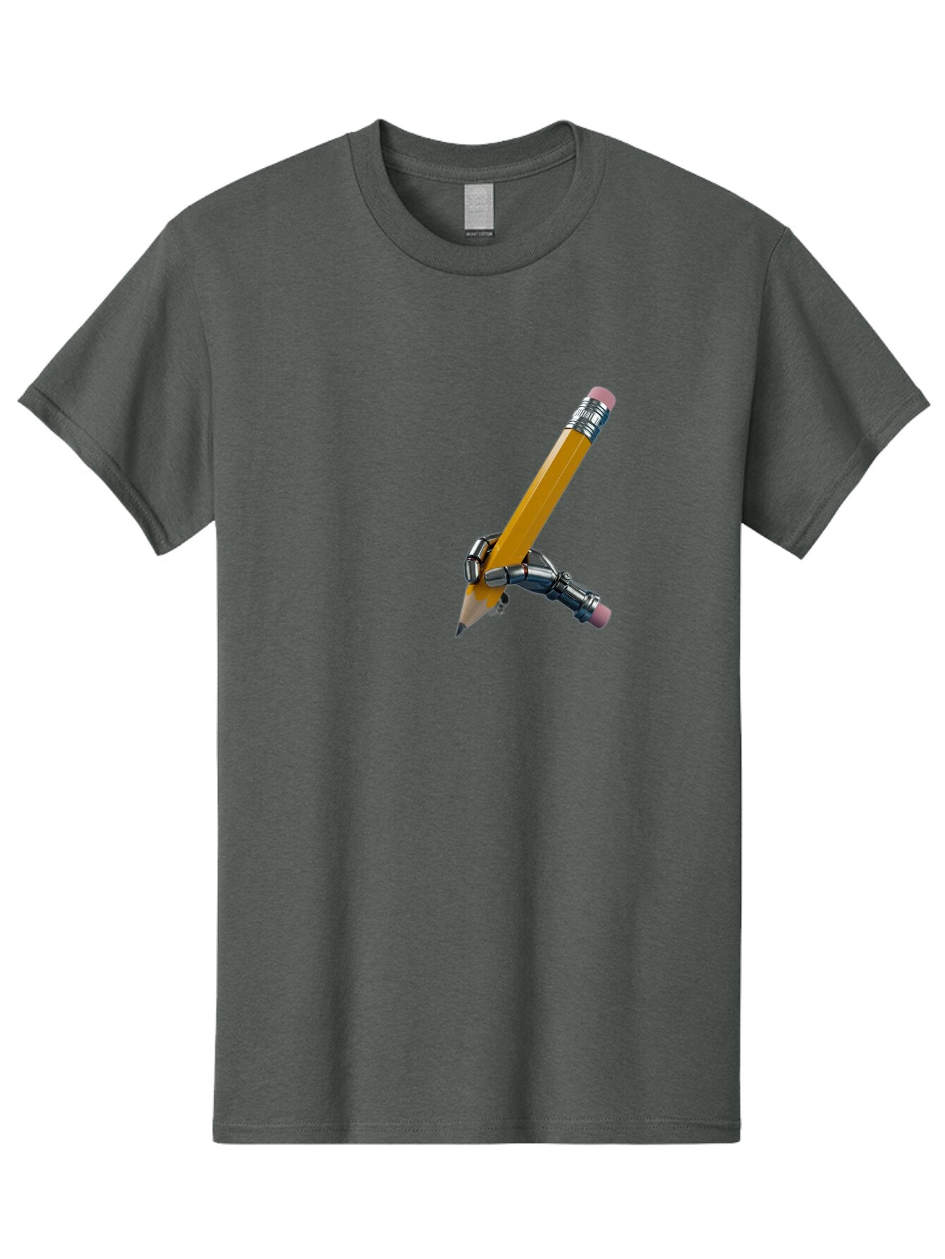 Robot-Hand-Holding-Pencil Men'S Graphic Tee, 100% Cotton, Comfortable Casual Summer Wear, Machine Washable, Vintage Camera, Old Camera, Antique Camera, Black Camera, Classic Photography, Photography Equipment, Nostalgic Device, Film Camera, Bar378 3