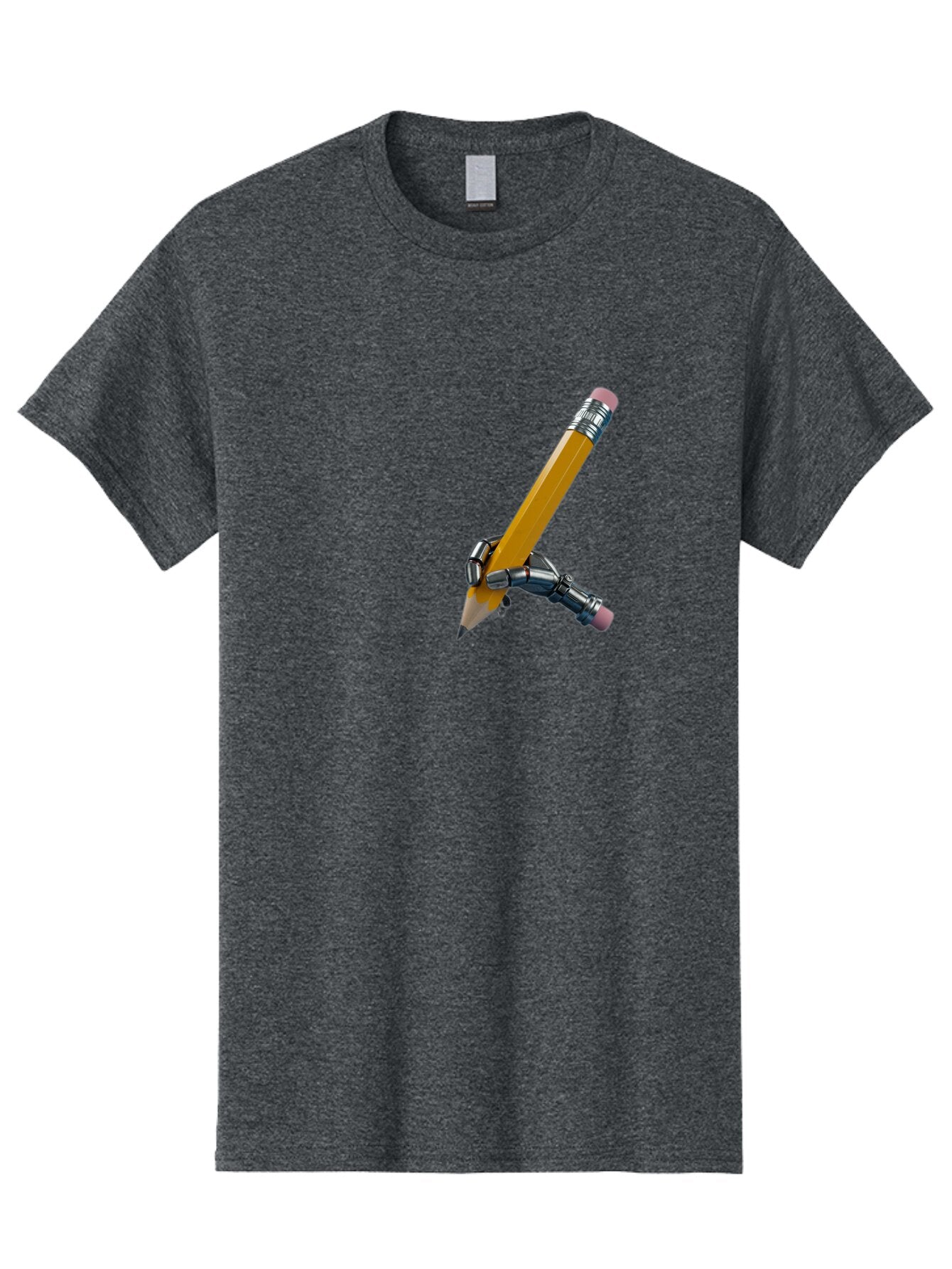 Robot-Hand-Holding-Pencil Men'S Graphic Tee, 100% Cotton, Comfortable Casual Summer Wear, Machine Washable, Vintage Camera, Old Camera, Antique Camera, Black Camera, Classic Photography, Photography Equipment, Nostalgic Device, Film Camera, Bar378 13
