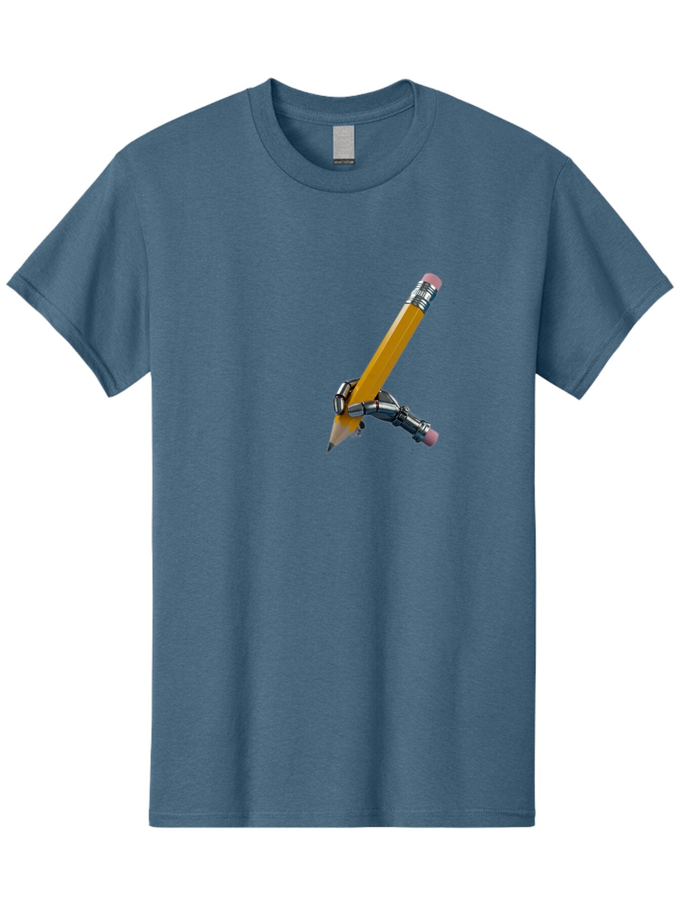 Robot-Hand-Holding-Pencil Men'S Graphic Tee, 100% Cotton, Comfortable Casual Summer Wear, Machine Washable, Vintage Camera, Old Camera, Antique Camera, Black Camera, Classic Photography, Photography Equipment, Nostalgic Device, Film Camera, Bar378 10