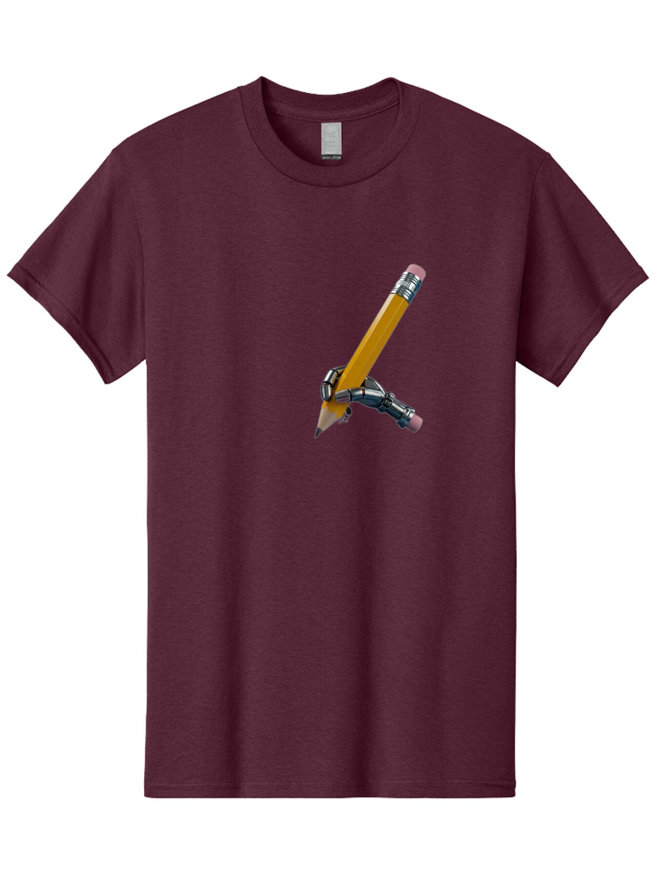 Robot-Hand-Holding-Pencil Men'S Graphic Tee, 100% Cotton, Comfortable Casual Summer Wear, Machine Washable, Vintage Camera, Old Camera, Antique Camera, Black Camera, Classic Photography, Photography Equipment, Nostalgic Device, Film Camera, Bar378 9