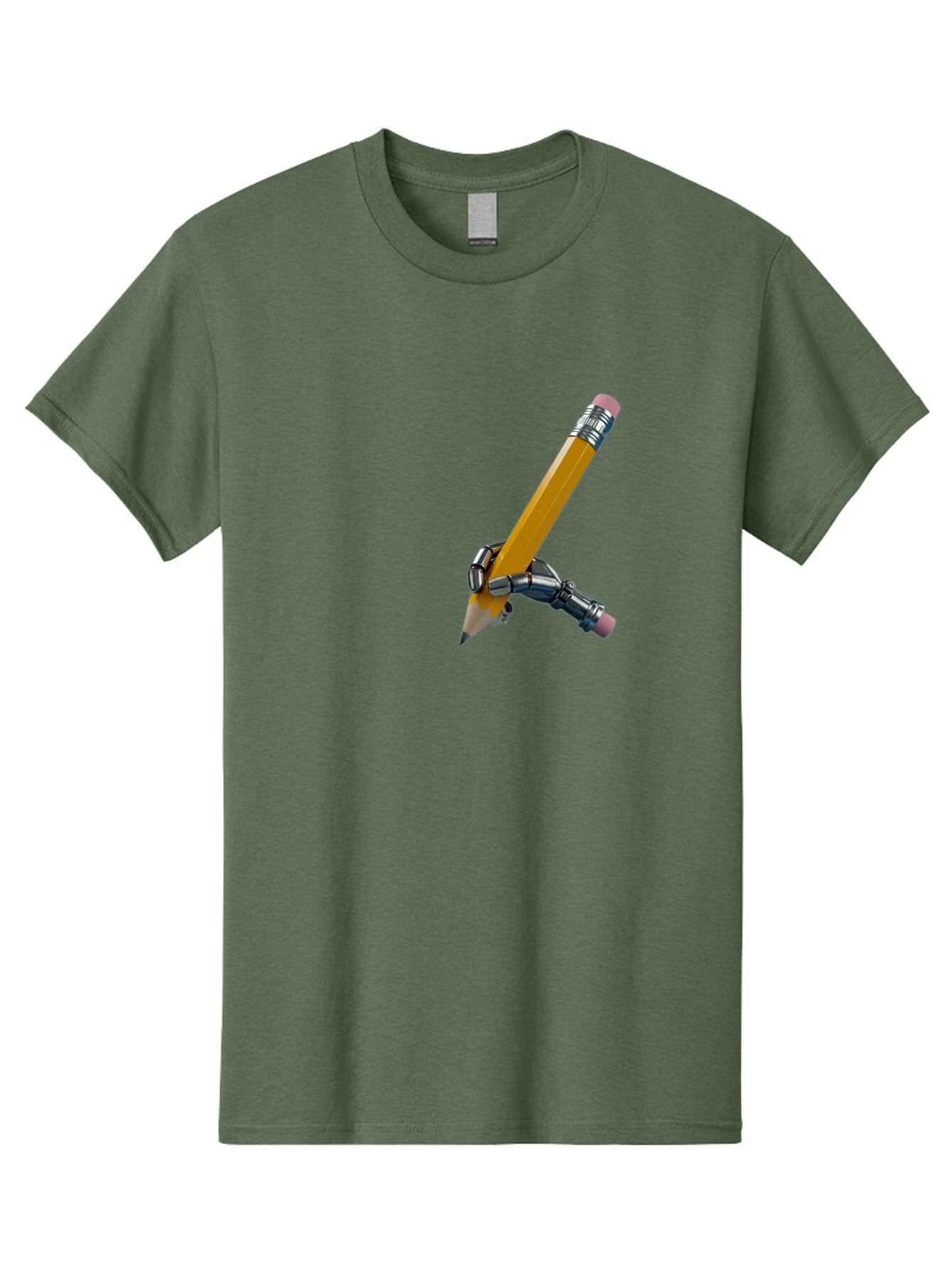 Robot-Hand-Holding-Pencil Men'S Graphic Tee, 100% Cotton, Comfortable Casual Summer Wear, Machine Washable, Vintage Camera, Old Camera, Antique Camera, Black Camera, Classic Photography, Photography Equipment, Nostalgic Device, Film Camera, Bar378 6
