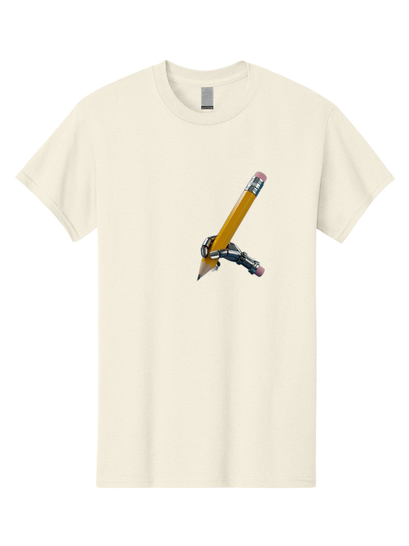Robot-Hand-Holding-Pencil Men'S Graphic Tee, 100% Cotton, Comfortable Casual Summer Wear, Machine Washable, Vintage Camera, Old Camera, Antique Camera, Black Camera, Classic Photography, Photography Equipment, Nostalgic Device, Film Camera, Bar378 7