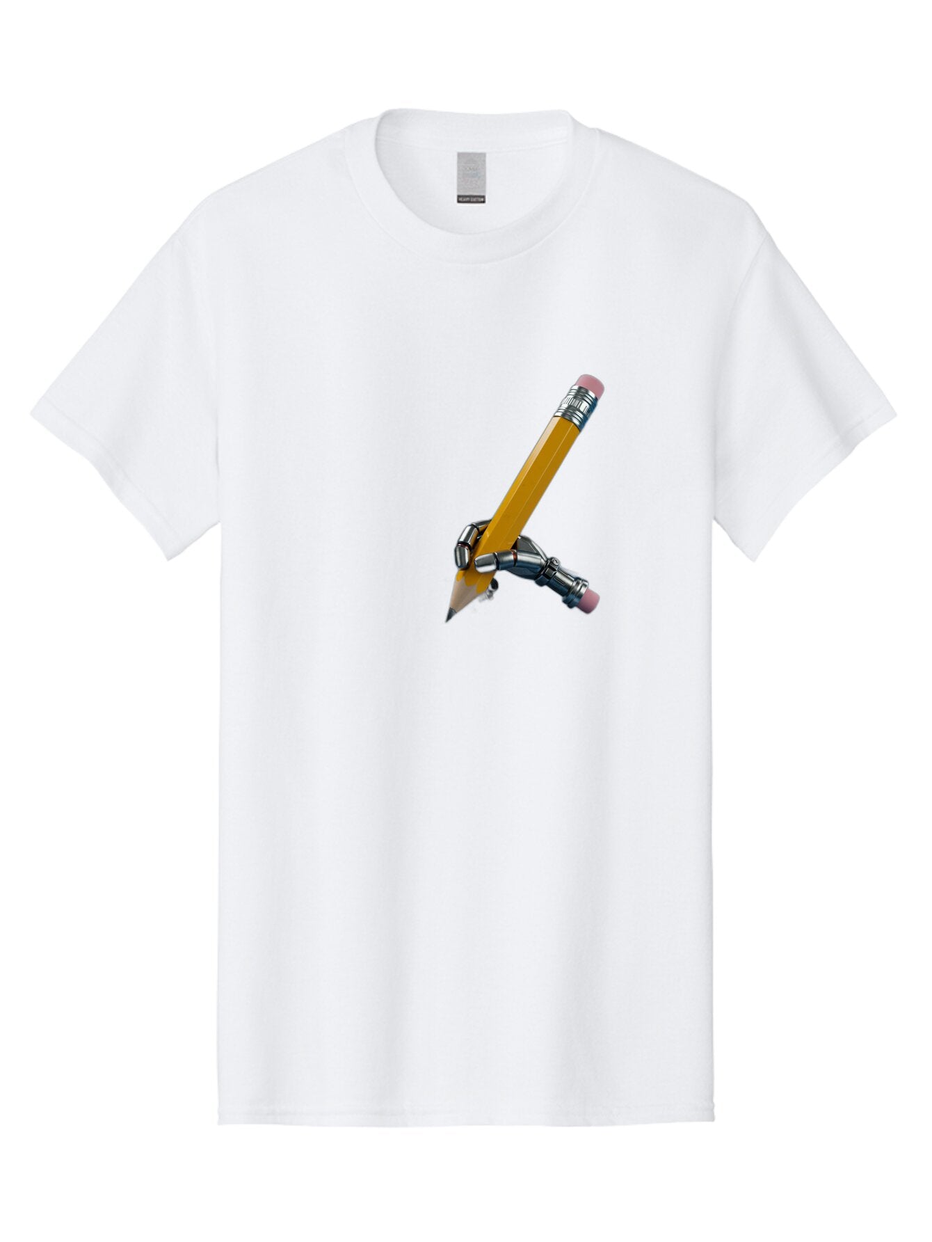 Robot-Hand-Holding-Pencil Men'S Graphic Tee, 100% Cotton, Comfortable Casual Summer Wear, Machine Washable, Vintage Camera, Old Camera, Antique Camera, Black Camera, Classic Photography, Photography Equipment, Nostalgic Device, Film Camera, Bar378 4