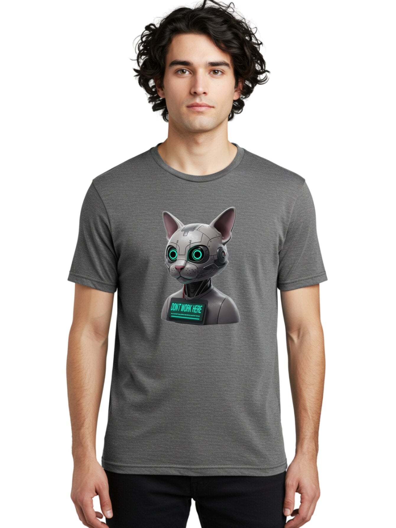 Robotic-Cat-Bust Men'S Graphic Tee, 100% Cotton, Comfortable Casual Summer Wear, Machine Washable, Vintage Camera, Old Camera, Antique Camera, Black Camera, Classic Photography, Photography Equipment, Nostalgic Device, Film Camera, Camera Art Bar384 24