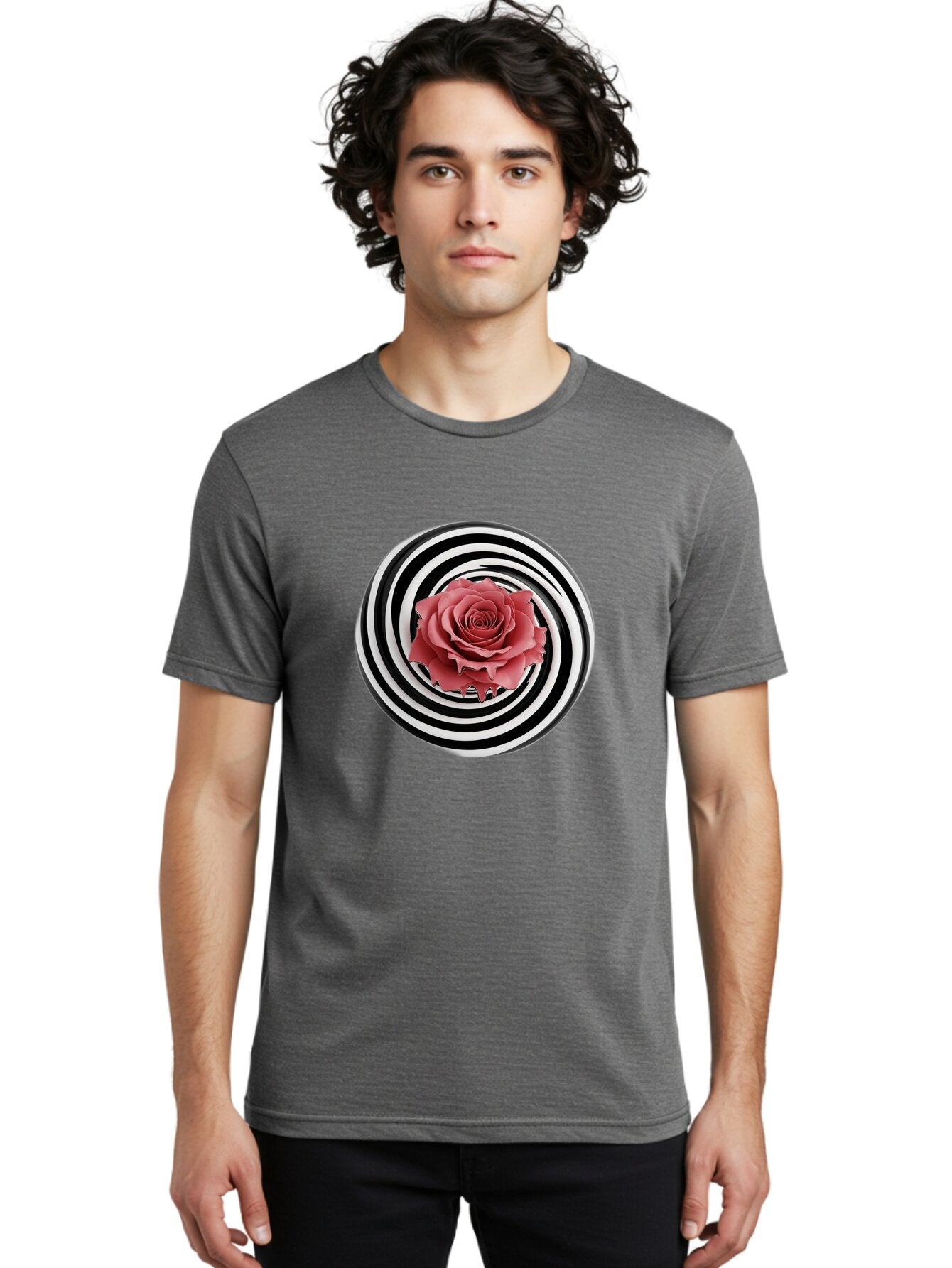 Rose-Spiral-1 Men'S Graphic Tee, 100% Cotton, Comfortable Casual Summer Wear, Machine Washable, Vintage Camera, Old Camera, Antique Camera, Black Camera, Classic Photography, Photography Equipment, Nostalgic Device, Film Camera, Camera Art Bar388 23