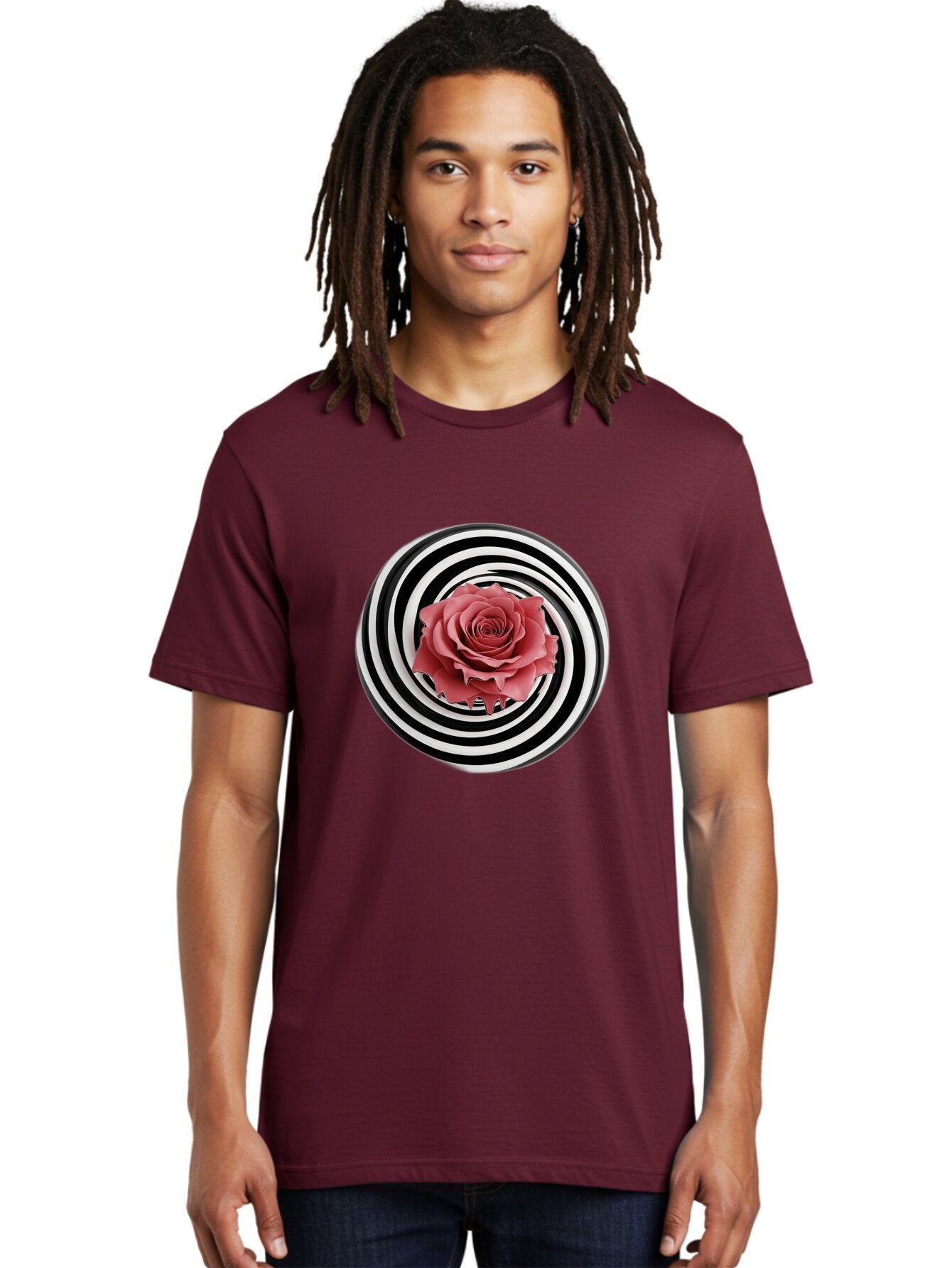 Rose-Spiral-1 Men'S Graphic Tee, 100% Cotton, Comfortable Casual Summer Wear, Machine Washable, Vintage Camera, Old Camera, Antique Camera, Black Camera, Classic Photography, Photography Equipment, Nostalgic Device, Film Camera, Camera Art Bar388 16