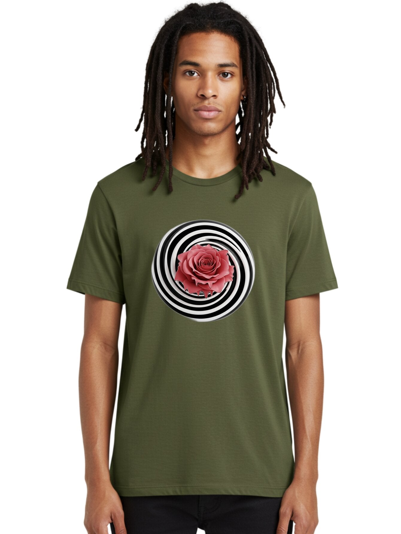 Rose-Spiral-1 Men'S Graphic Tee, 100% Cotton, Comfortable Casual Summer Wear, Machine Washable, Vintage Camera, Old Camera, Antique Camera, Black Camera, Classic Photography, Photography Equipment, Nostalgic Device, Film Camera, Camera Art Bar388 30