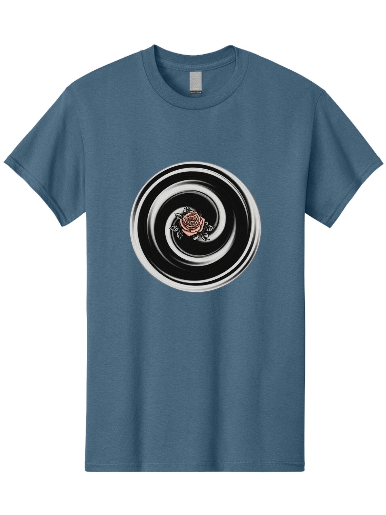 Rose-Spiral Men'S Graphic Tee, 100% Cotton, Comfortable Casual Summer Wear, Machine Washable, Vintage Camera, Old Camera, Antique Camera, Black Camera, Classic Photography, Photography Equipment, Nostalgic Device, Film Camera, Camera Art Bar389 1