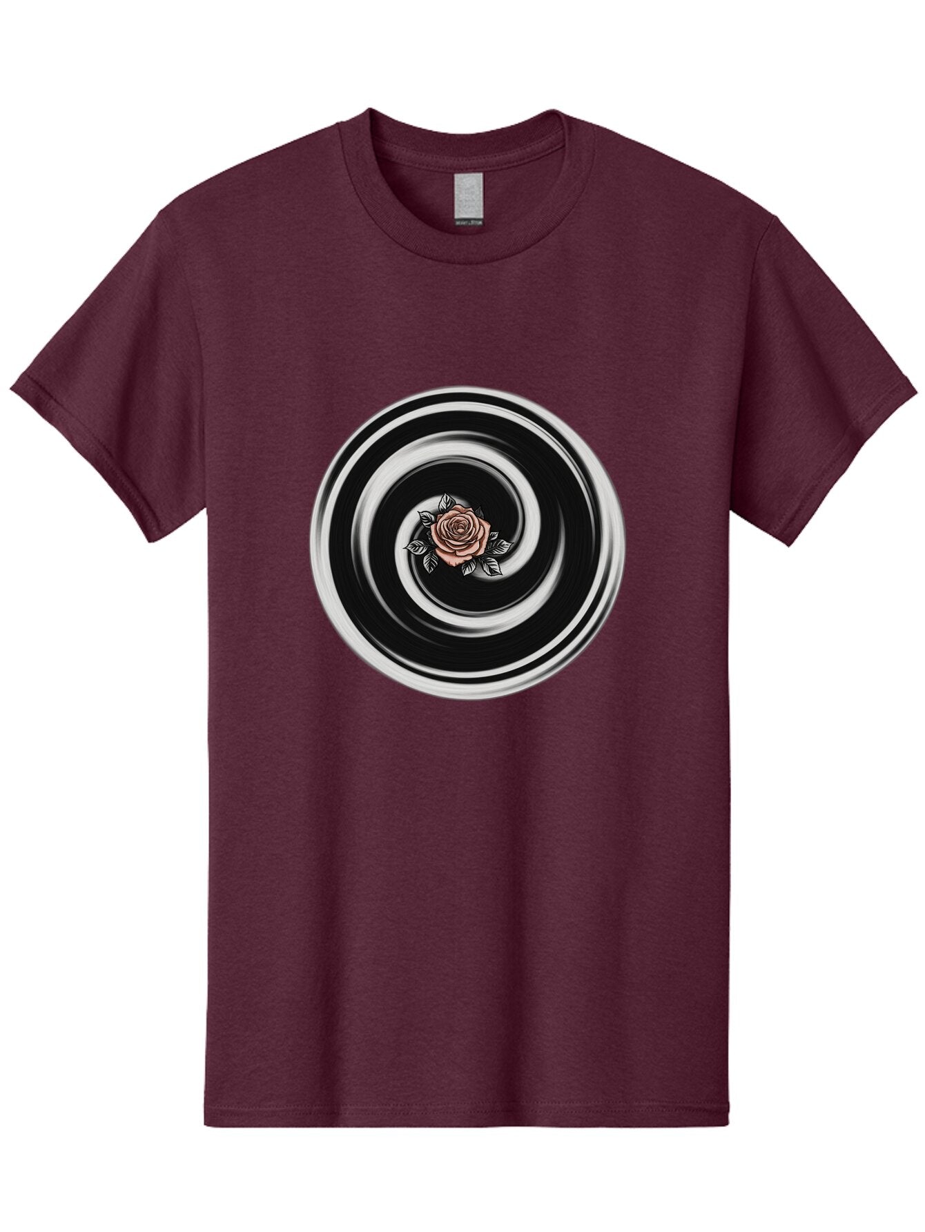 Rose-Spiral Men'S Graphic Tee, 100% Cotton, Comfortable Casual Summer Wear, Machine Washable, Vintage Camera, Old Camera, Antique Camera, Black Camera, Classic Photography, Photography Equipment, Nostalgic Device, Film Camera, Camera Art Bar389 6