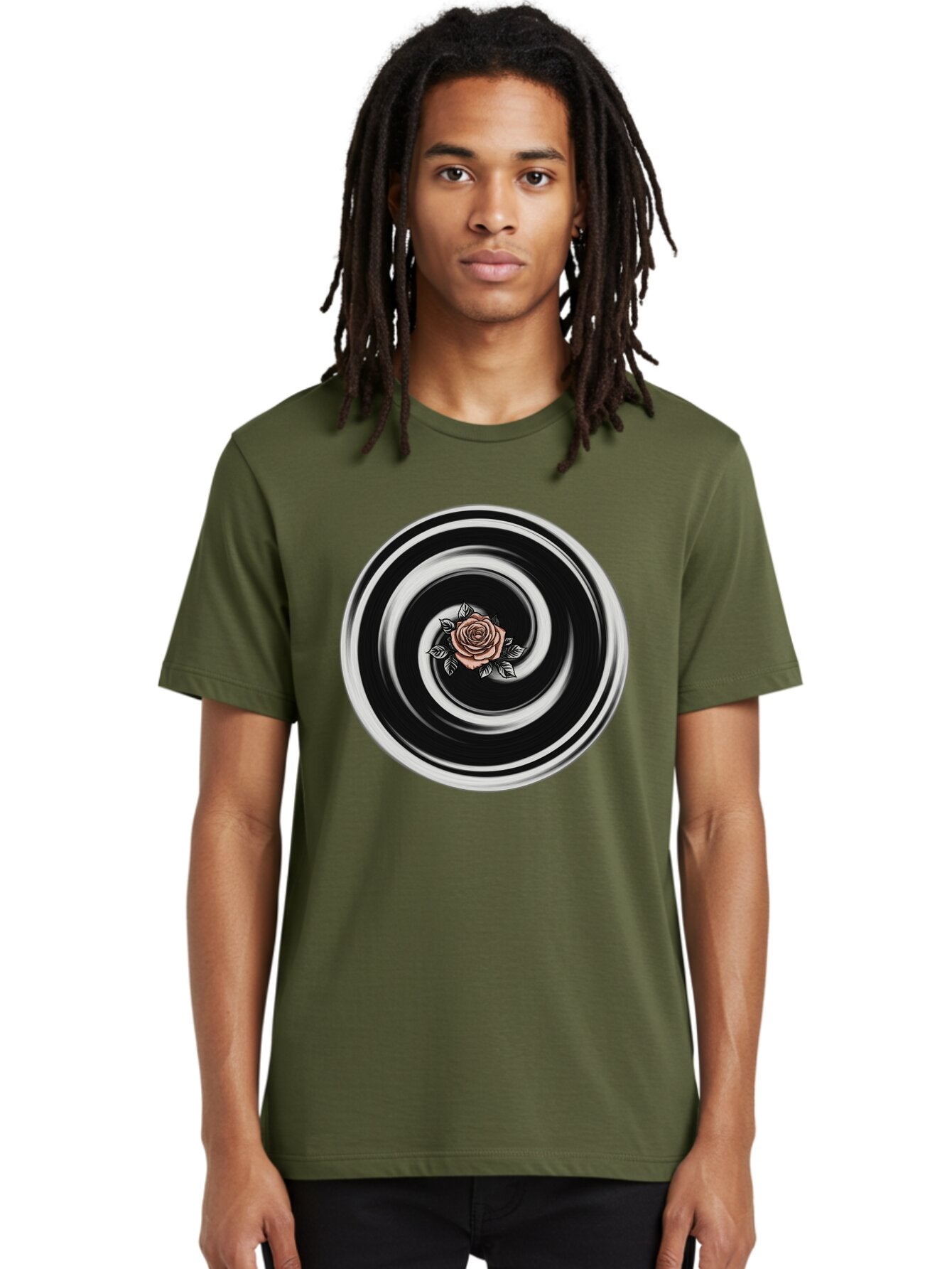 Rose-Spiral Men'S Graphic Tee, 100% Cotton, Comfortable Casual Summer Wear, Machine Washable, Vintage Camera, Old Camera, Antique Camera, Black Camera, Classic Photography, Photography Equipment, Nostalgic Device, Film Camera, Camera Art Bar389 25