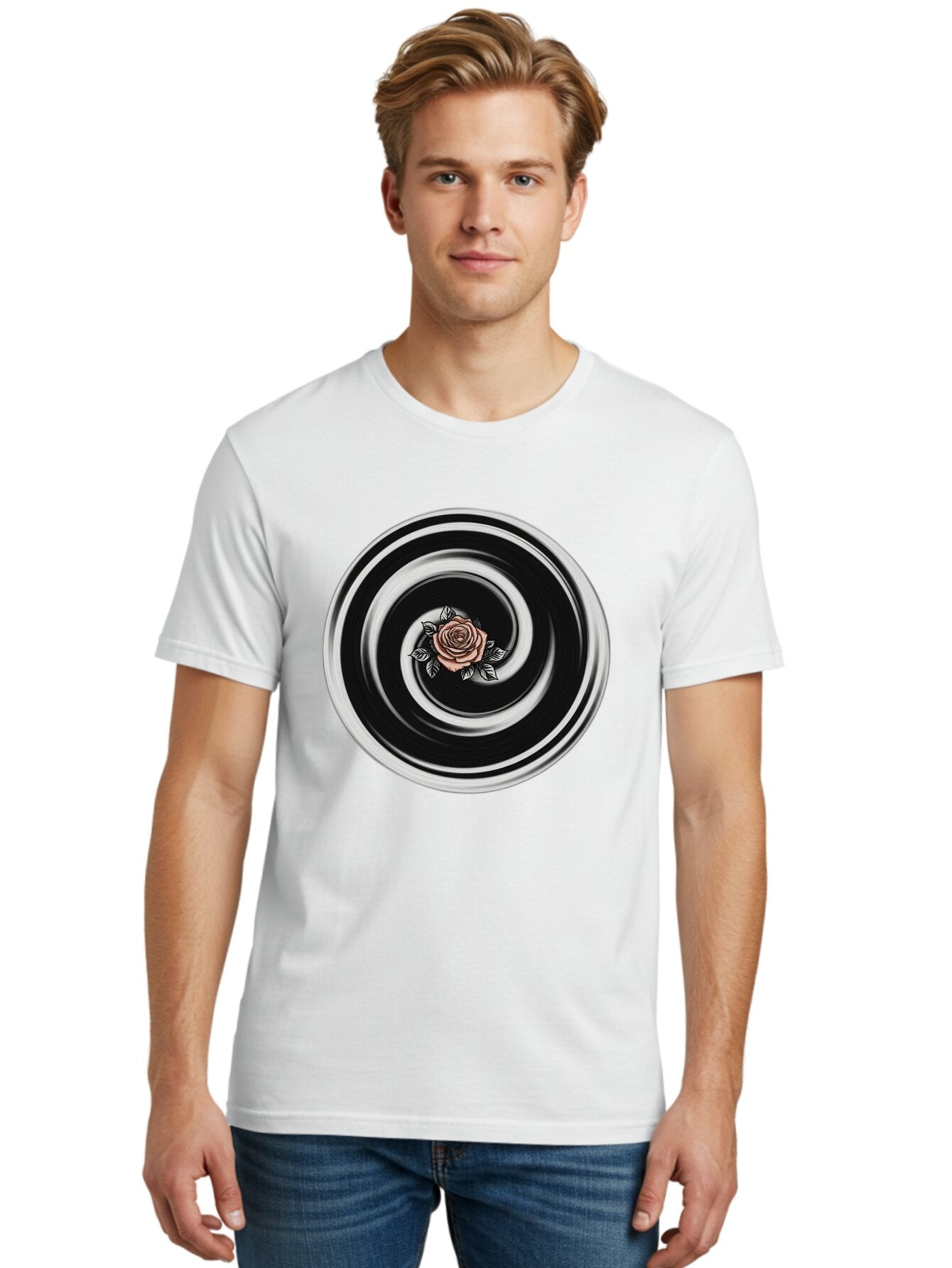 Rose-Spiral Men'S Graphic Tee, 100% Cotton, Comfortable Casual Summer Wear, Machine Washable, Vintage Camera, Old Camera, Antique Camera, Black Camera, Classic Photography, Photography Equipment, Nostalgic Device, Film Camera, Camera Art Bar389 21
