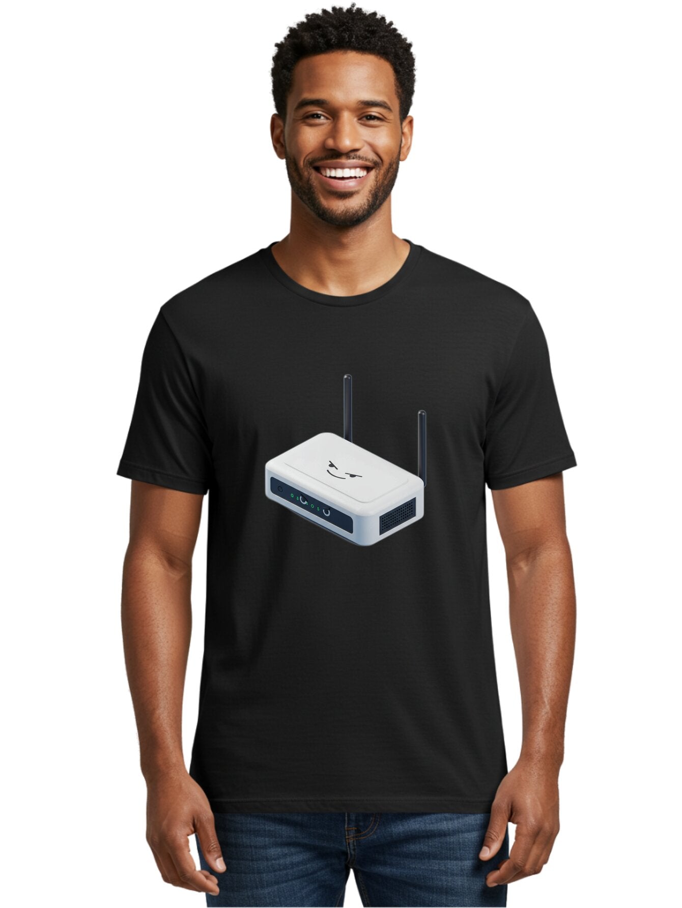 Router-With-Face Men'S Graphic Tee, 100% Cotton, Comfortable Casual Summer Wear, Machine Washable, Vintage Camera, Old Camera, Antique Camera, Black Camera, Classic Photography, Photography Equipment, Nostalgic Device, Film Camera, Camera Art Bar393 24