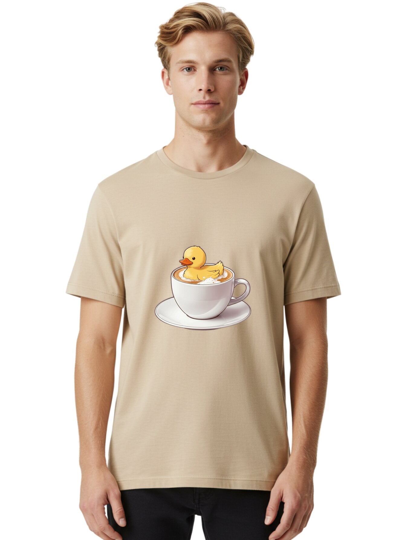 Rubber-Duck-Cappuccino Men'S Graphic Tee, 100% Cotton, Comfortable Casual Summer Wear, Machine Washable, Vintage Camera, Old Camera, Antique Camera, Black Camera, Classic Photography, Photography Equipment, Nostalgic Device, Film Camera, Bar398 23