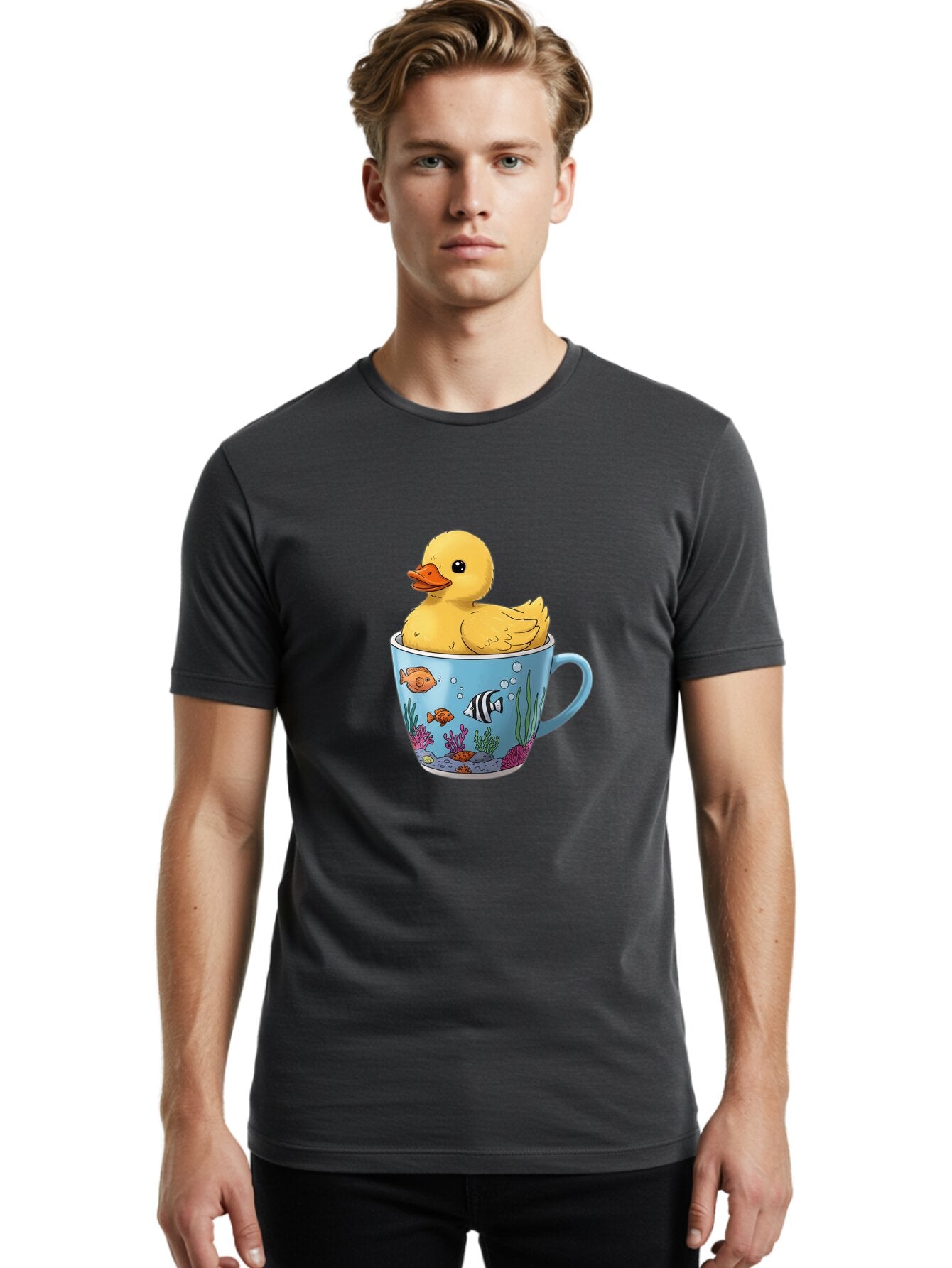Rubber-Duck-In-Coffee-Cup Men'S Graphic Tee, 100% Cotton, Comfortable Casual Summer Wear, Machine Washable, Vintage Camera, Old Camera, Antique Camera, Black Camera, Classic Photography, Photography Equipment, Nostalgic Device, Film Camera, Bar399 27