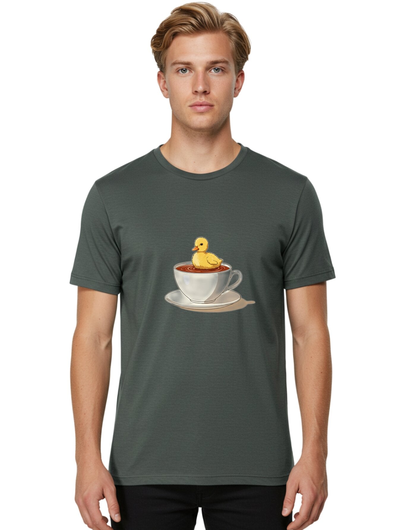 Rubber-Duck-In-Tea-Cup-1 Men'S Graphic Tee, 100% Cotton, Comfortable Casual Summer Wear, Machine Washable, Vintage Camera, Old Camera, Antique Camera, Black Camera, Classic Photography, Photography Equipment, Nostalgic Device, Film Camera, Bar402 30