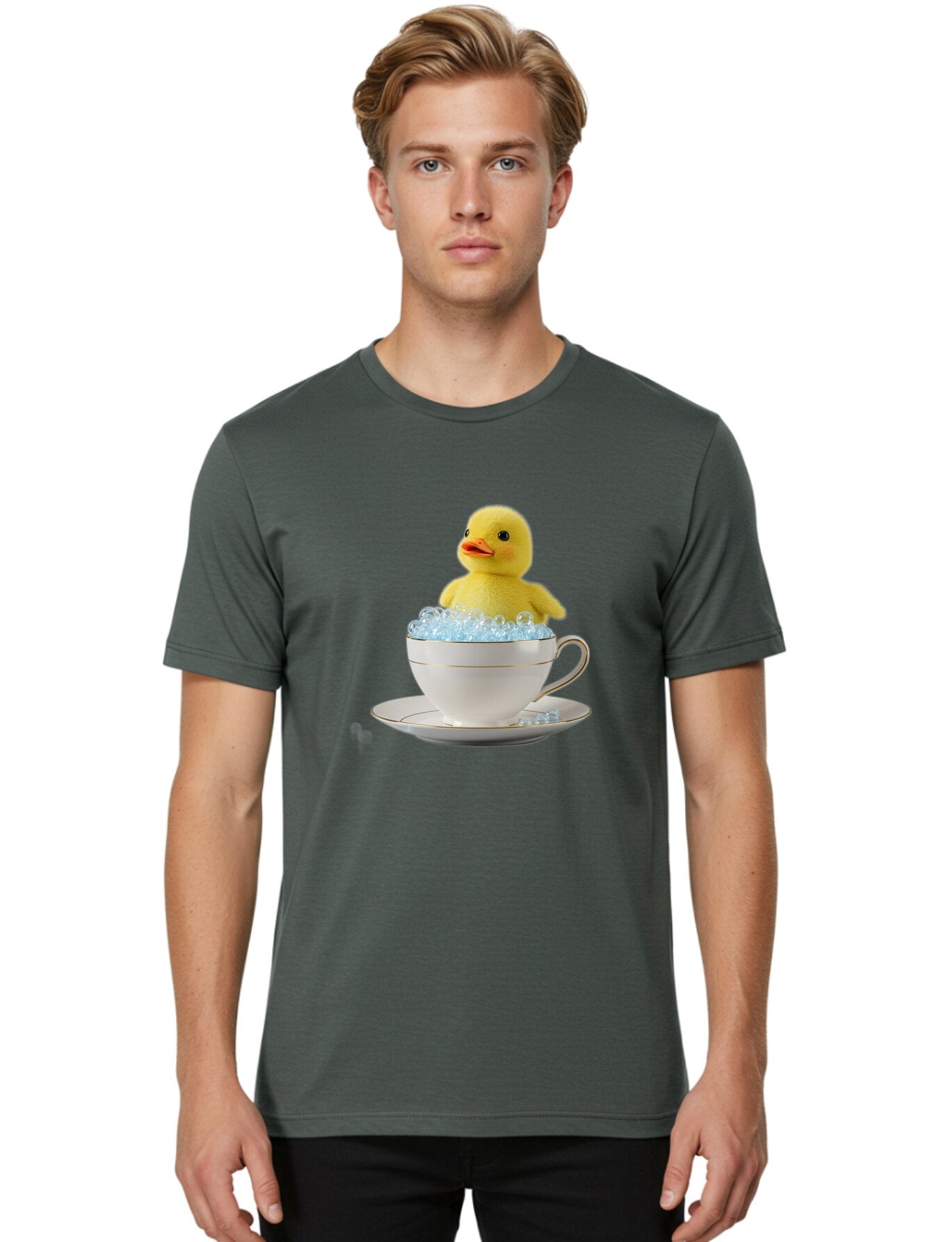 Rubber-Duck-In-Tea-Cup-3 Men'S Graphic Tee, 100% Cotton, Comfortable Casual Summer Wear, Machine Washable, Vintage Camera, Old Camera, Antique Camera, Black Camera, Classic Photography, Photography Equipment, Nostalgic Device, Film Camera, Bar404 27