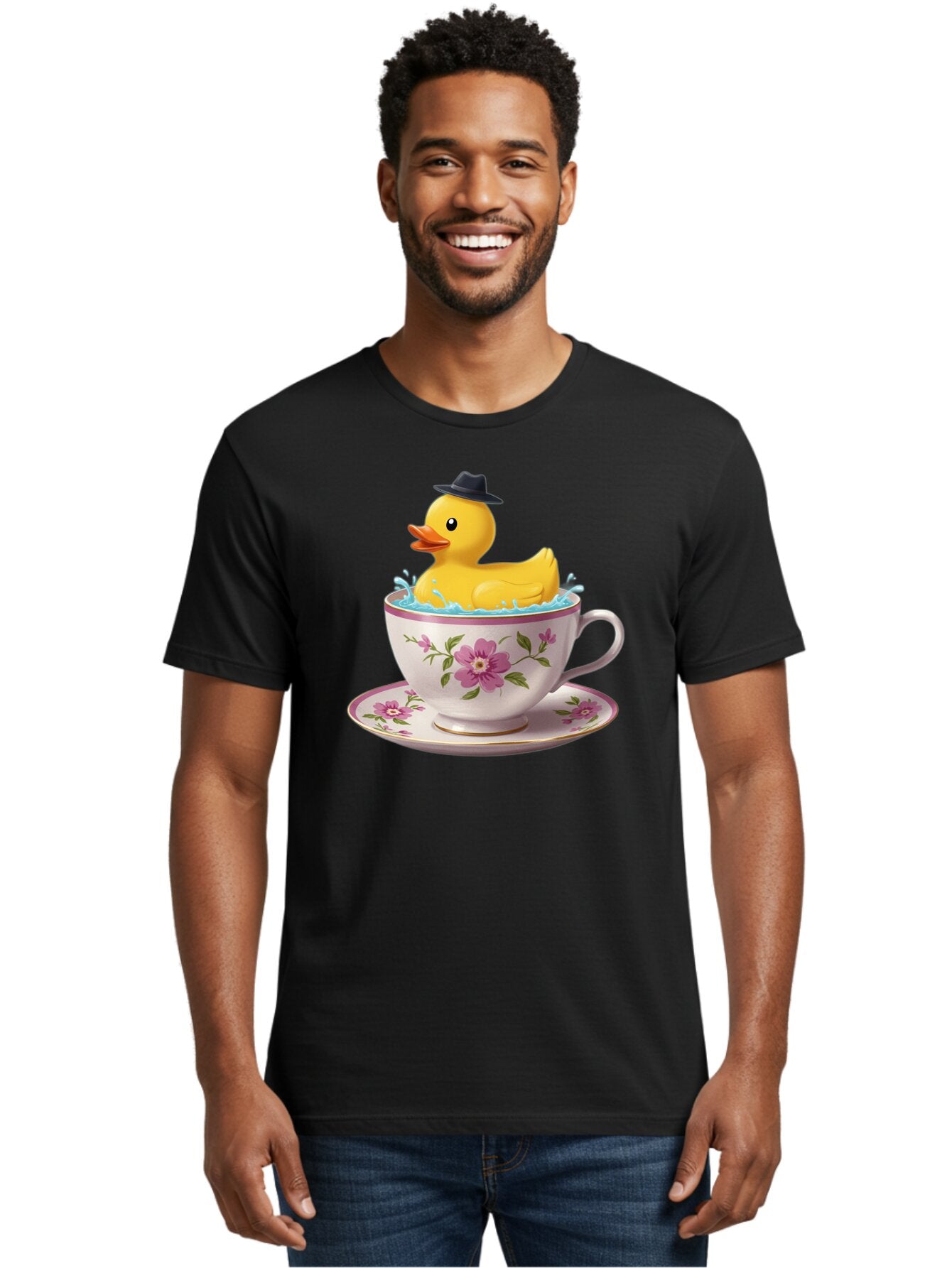 Rubber-Duck-In-Tea-Cup Men'S Graphic Tee, 100% Cotton, Comfortable Casual Summer Wear, Machine Washable, Vintage Camera, Old Camera, Antique Camera, Black Camera, Classic Photography, Photography Equipment, Nostalgic Device, Film Camera, Bar405 23