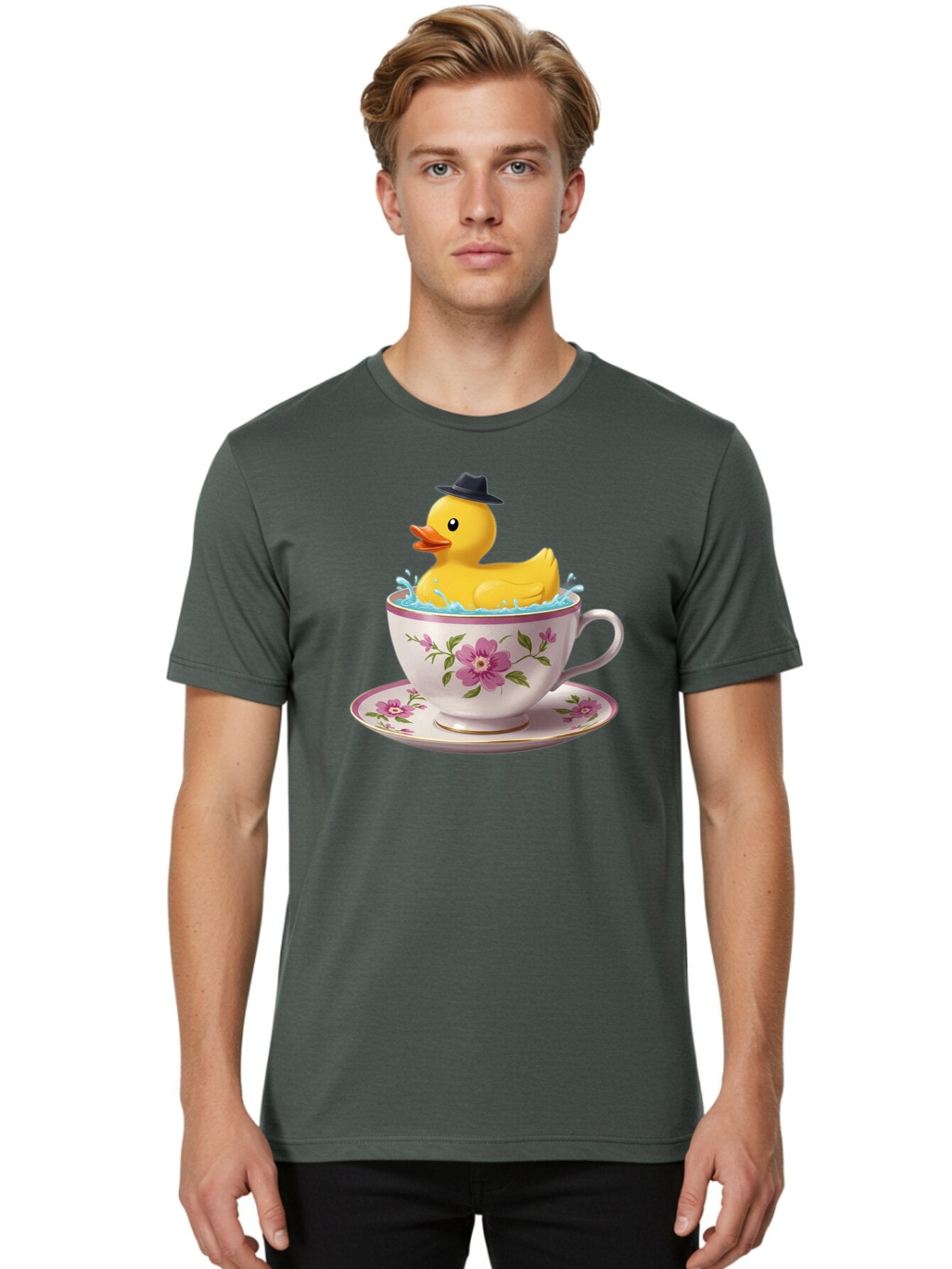 Rubber-Duck-In-Tea-Cup Men'S Graphic Tee, 100% Cotton, Comfortable Casual Summer Wear, Machine Washable, Vintage Camera, Old Camera, Antique Camera, Black Camera, Classic Photography, Photography Equipment, Nostalgic Device, Film Camera, Bar405 26