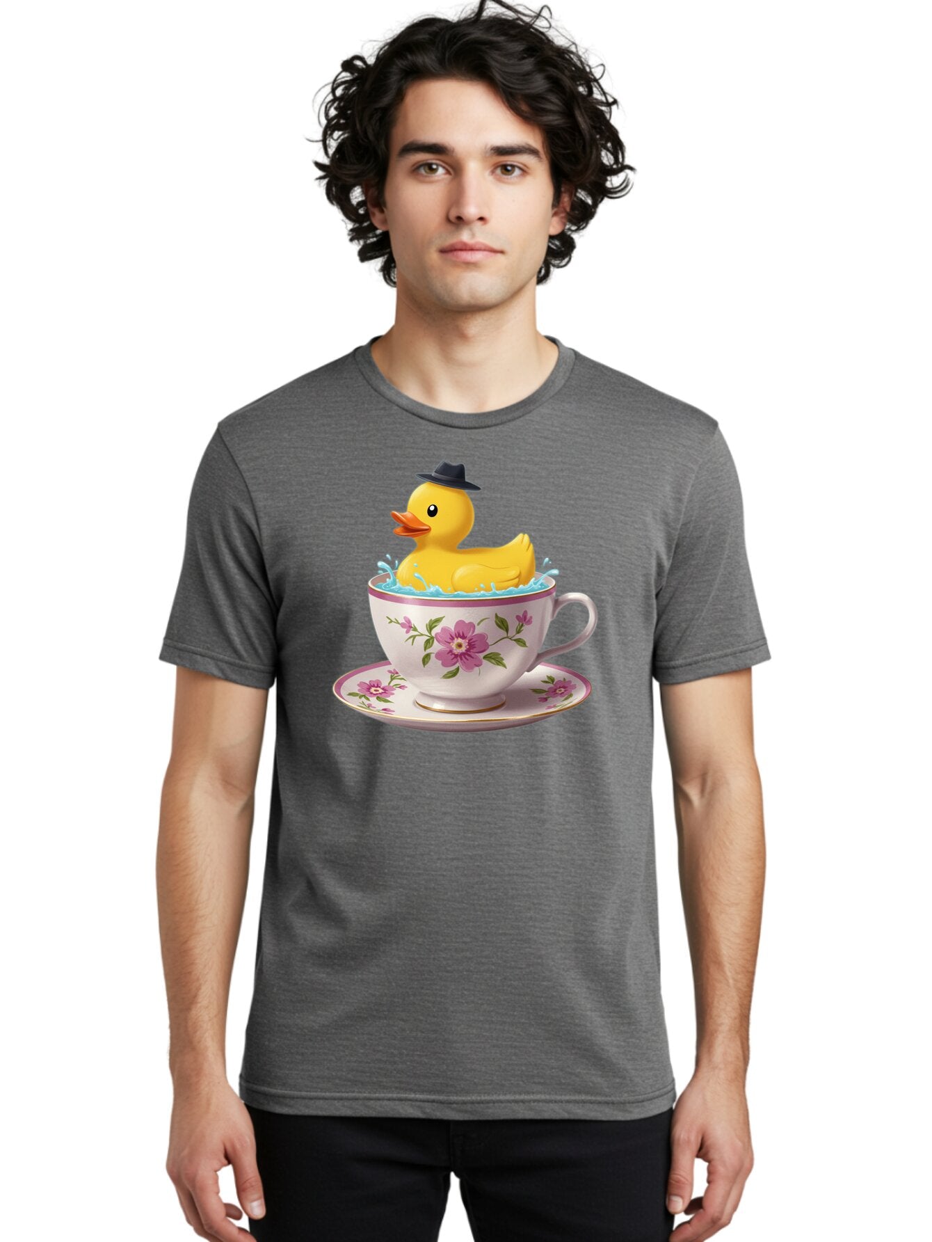 Rubber-Duck-In-Tea-Cup Men'S Graphic Tee, 100% Cotton, Comfortable Casual Summer Wear, Machine Washable, Vintage Camera, Old Camera, Antique Camera, Black Camera, Classic Photography, Photography Equipment, Nostalgic Device, Film Camera, Bar405 30