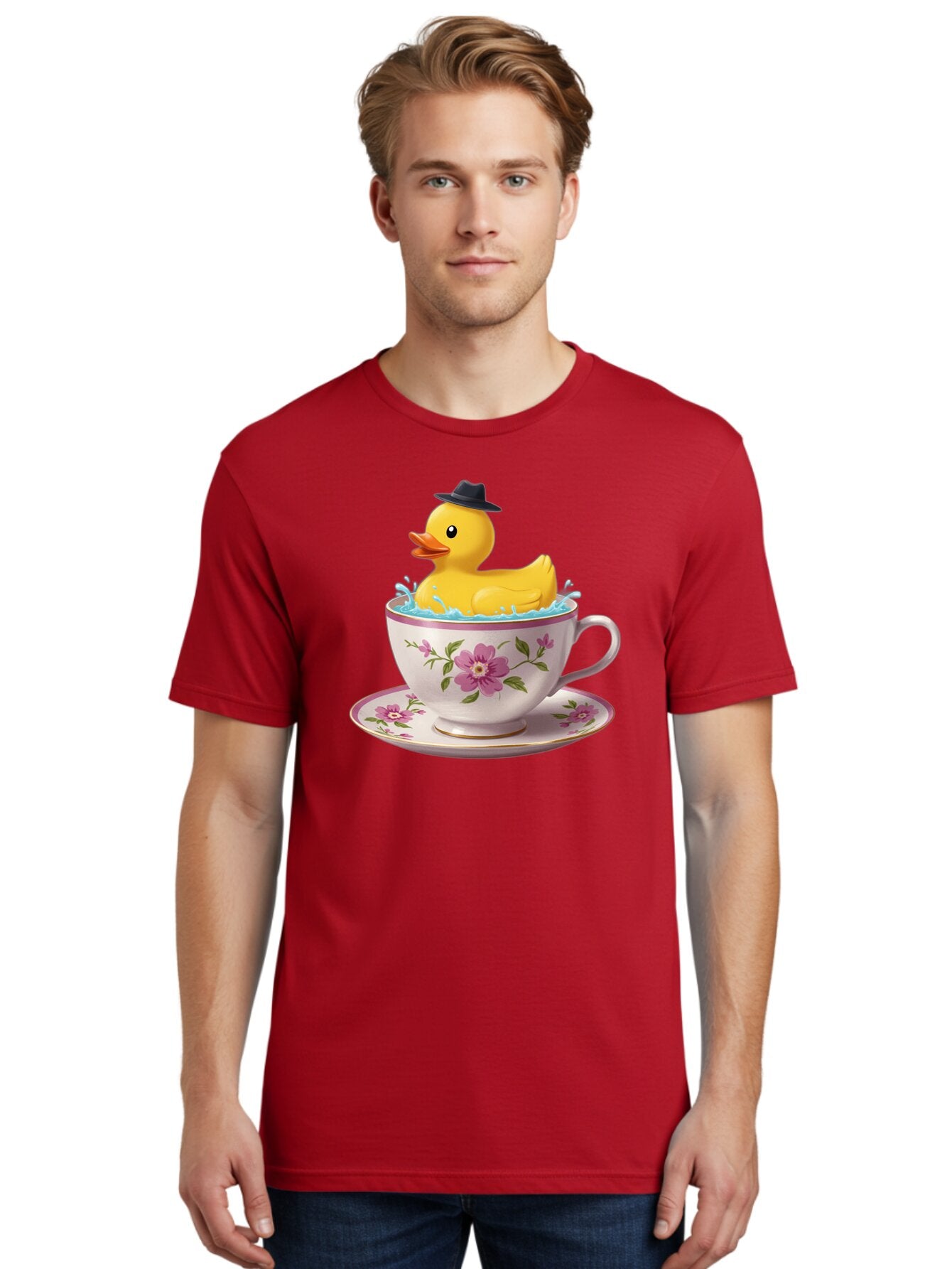 Rubber-Duck-In-Tea-Cup Men'S Graphic Tee, 100% Cotton, Comfortable Casual Summer Wear, Machine Washable, Vintage Camera, Old Camera, Antique Camera, Black Camera, Classic Photography, Photography Equipment, Nostalgic Device, Film Camera, Bar405 21