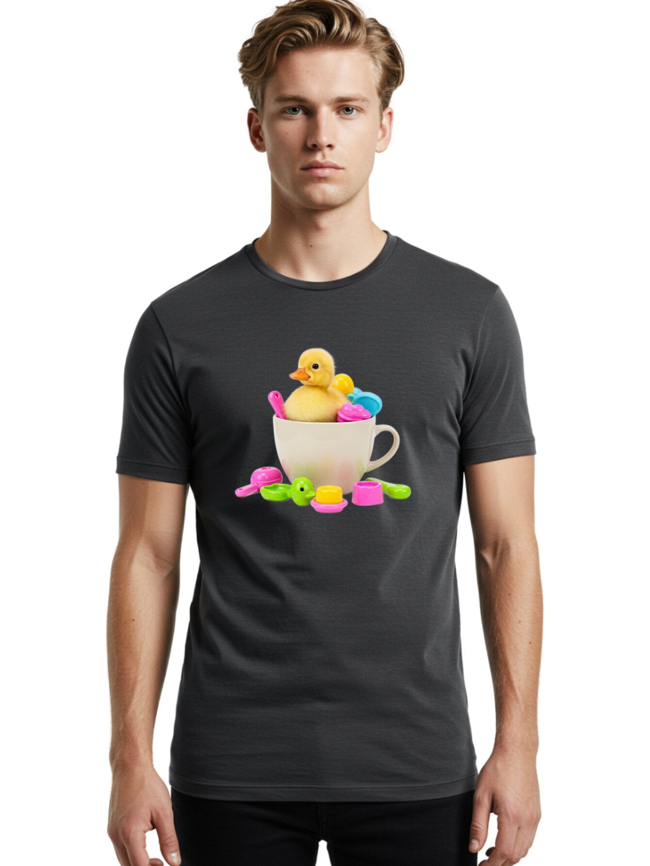 Rubber-Duck-In-Teacup Men'S Graphic Tee, 100% Cotton, Comfortable Casual Summer Wear, Machine Washable, Vintage Camera, Old Camera, Antique Camera, Black Camera, Classic Photography, Photography Equipment, Nostalgic Device, Film Camera, Bar406 23