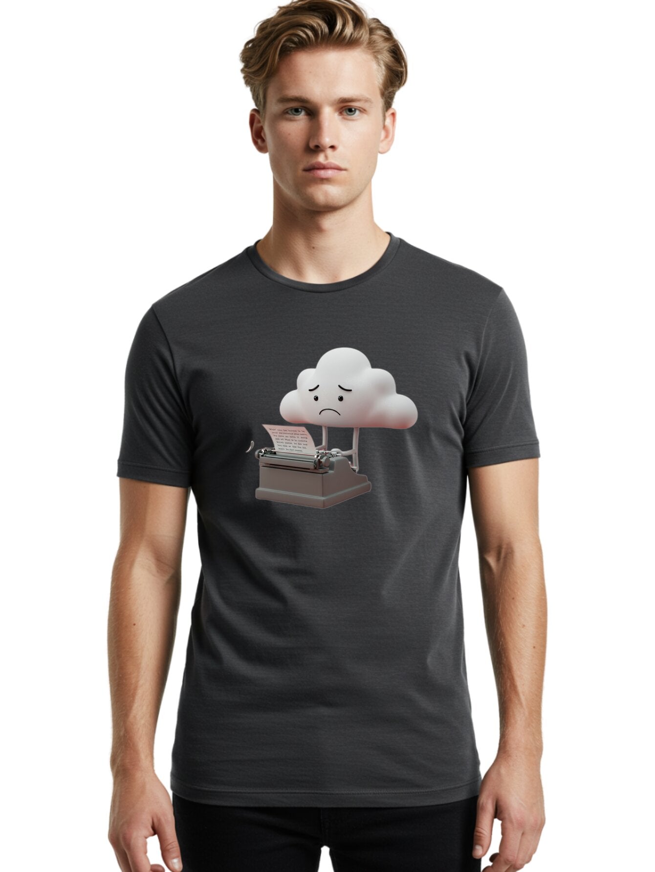 Sad-Cloud-Typing Men'S Graphic Tee, 100% Cotton, Comfortable Casual Summer Wear, Machine Washable, Vintage Camera, Old Camera, Antique Camera, Black Camera, Classic Photography, Photography Equipment, Nostalgic Device, Film Camera, Camera Art Bar414 29