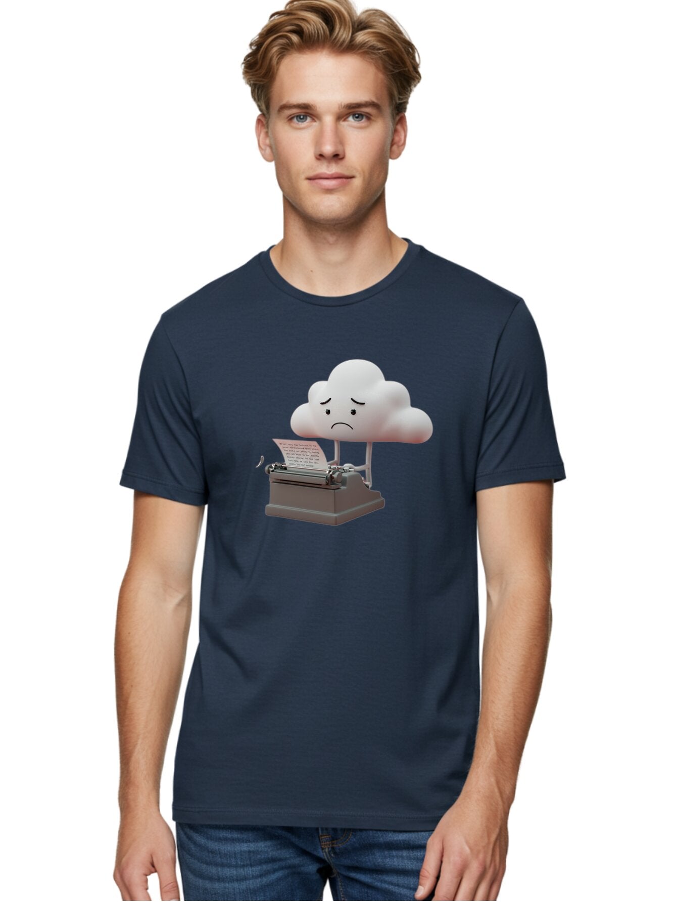 Sad-Cloud-Typing Men'S Graphic Tee, 100% Cotton, Comfortable Casual Summer Wear, Machine Washable, Vintage Camera, Old Camera, Antique Camera, Black Camera, Classic Photography, Photography Equipment, Nostalgic Device, Film Camera, Camera Art Bar414 30