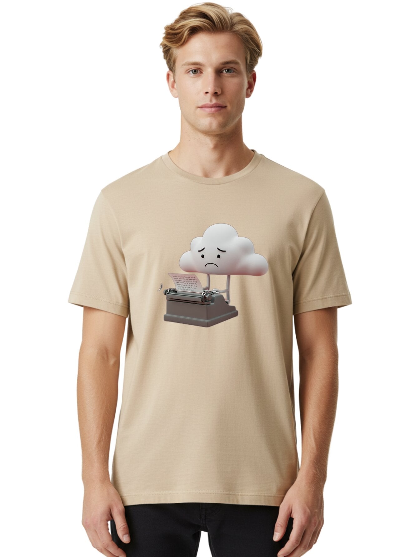 Sad-Cloud-Typing Men'S Graphic Tee, 100% Cotton, Comfortable Casual Summer Wear, Machine Washable, Vintage Camera, Old Camera, Antique Camera, Black Camera, Classic Photography, Photography Equipment, Nostalgic Device, Film Camera, Camera Art Bar414 22