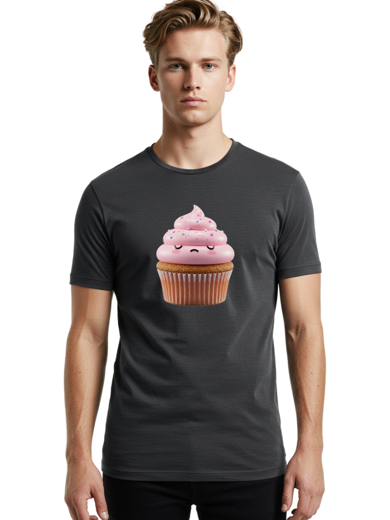 Sad-Cupcake-1 Men'S Graphic Tee, 100% Cotton, Comfortable Casual Summer Wear, Machine Washable, Vintage Camera, Old Camera, Antique Camera, Black Camera, Classic Photography, Photography Equipment, Nostalgic Device, Film Camera, Camera Art Bar420 23