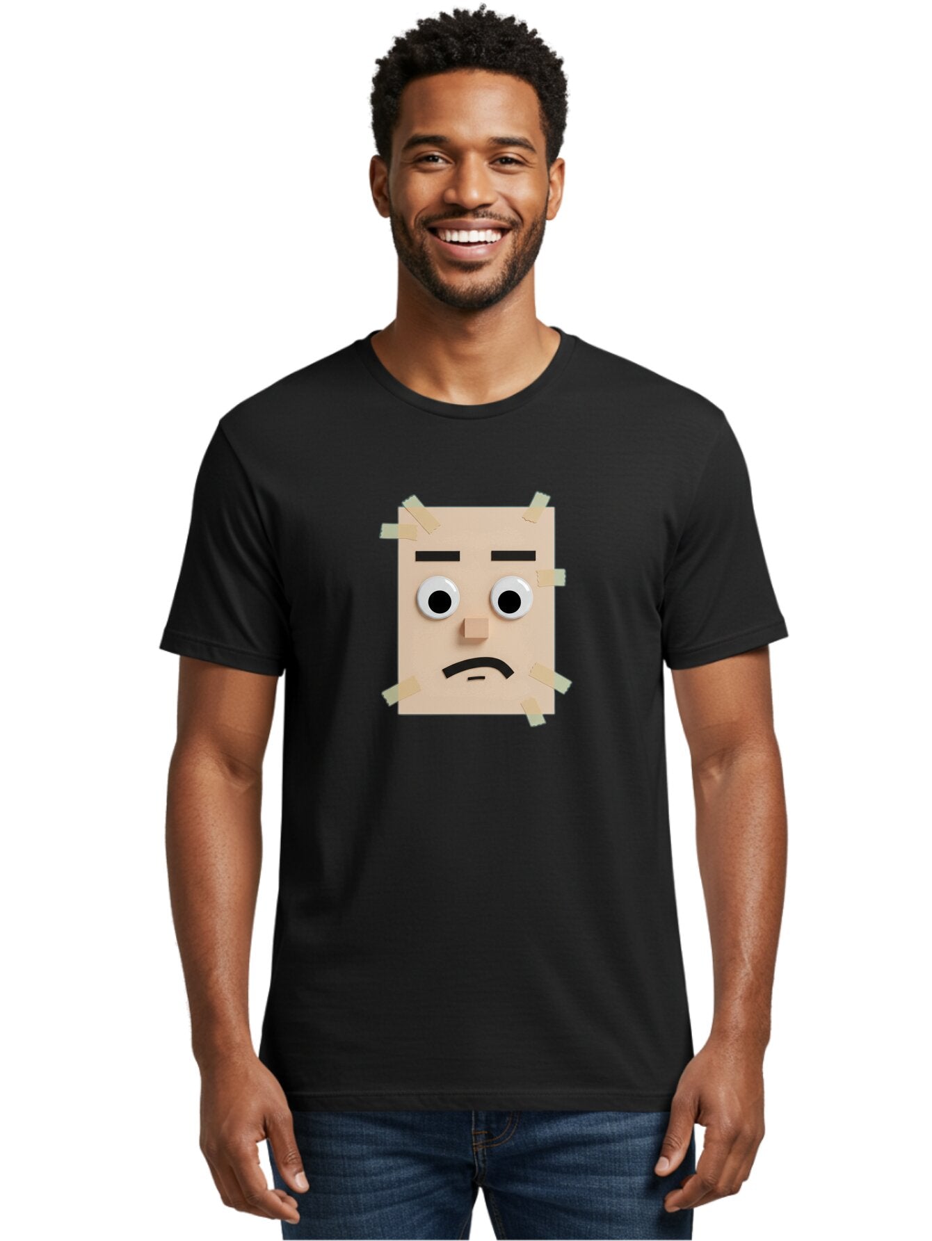 Sad-Sticky-Note-Face Men'S Graphic Tee, 100% Cotton, Comfortable Casual Summer Wear, Machine Washable, Vintage Camera, Old Camera, Antique Camera, Black Camera, Classic Photography, Photography Equipment, Nostalgic Device, Film Camera, Bar437 16