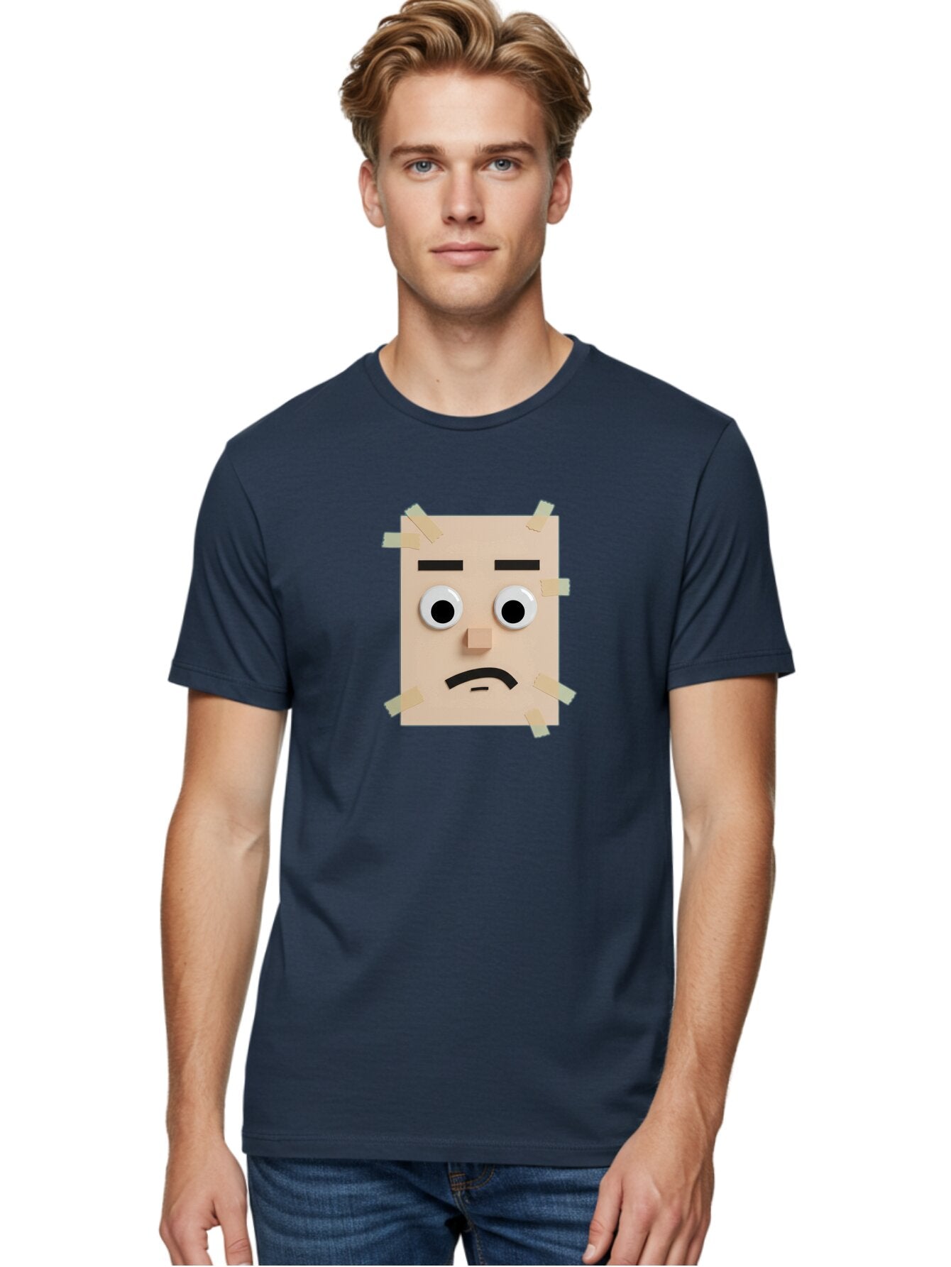 Sad-Sticky-Note-Face Men'S Graphic Tee, 100% Cotton, Comfortable Casual Summer Wear, Machine Washable, Vintage Camera, Old Camera, Antique Camera, Black Camera, Classic Photography, Photography Equipment, Nostalgic Device, Film Camera, Bar437 25