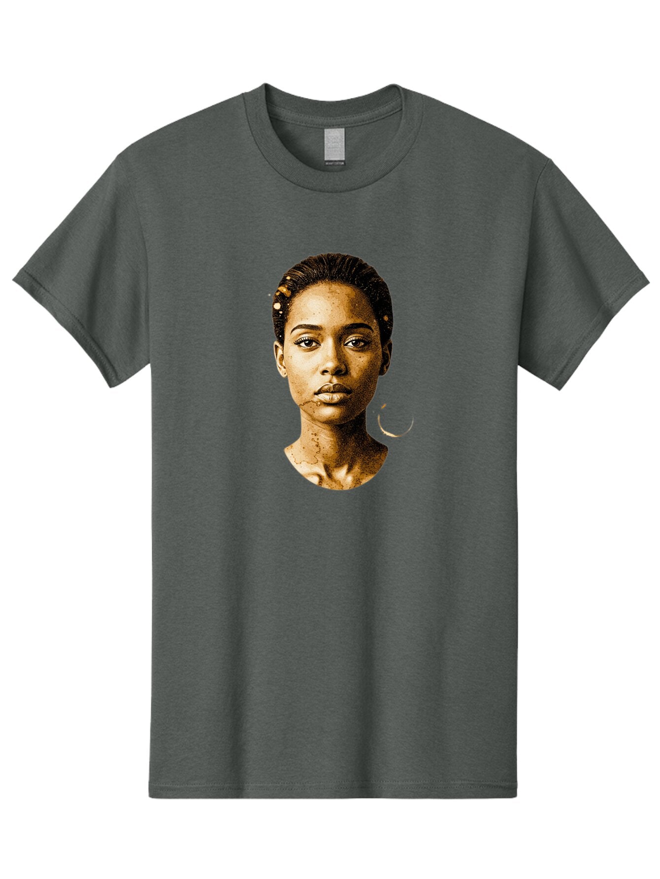 Sepia-Toned-Portrait-Woman Men'S Graphic Tee, 100% Cotton, Comfortable Casual Summer Wear, Machine Washable, Vintage Camera, Old Camera, Antique Camera, Black Camera, Classic Photography, Photography Equipment, Nostalgic Device, Film Camera, Bar461